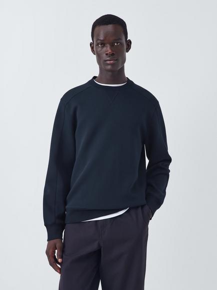 Kin Scuba Crew Neck Cotton Blend Jumper, Dark Sapphire, Dark Sapphire