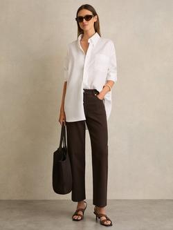 Reiss Selin Straight Leg Jeans, Brown, Brown