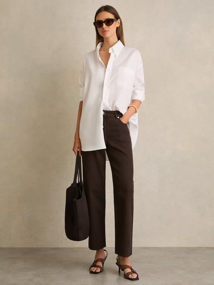 Reiss Selin Straight Leg Jeans, Brown, Brown