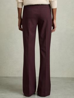 Reiss Claude Flared Trousers, Burgundy - view 2, Burgundy