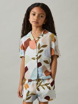 Reiss Kids' Tommi Abstract Short Sleeve Shirt, Multi - view 2, Multi