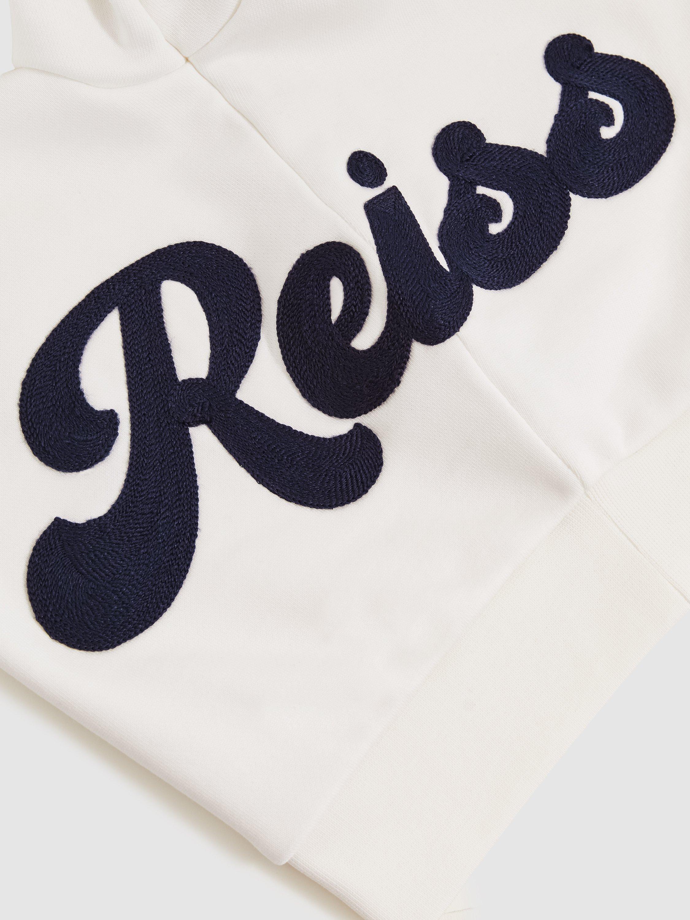 Product image 4 of 4, which shows Reiss Kids' Grover Logo Sweatshirt, White, 8-9 years
