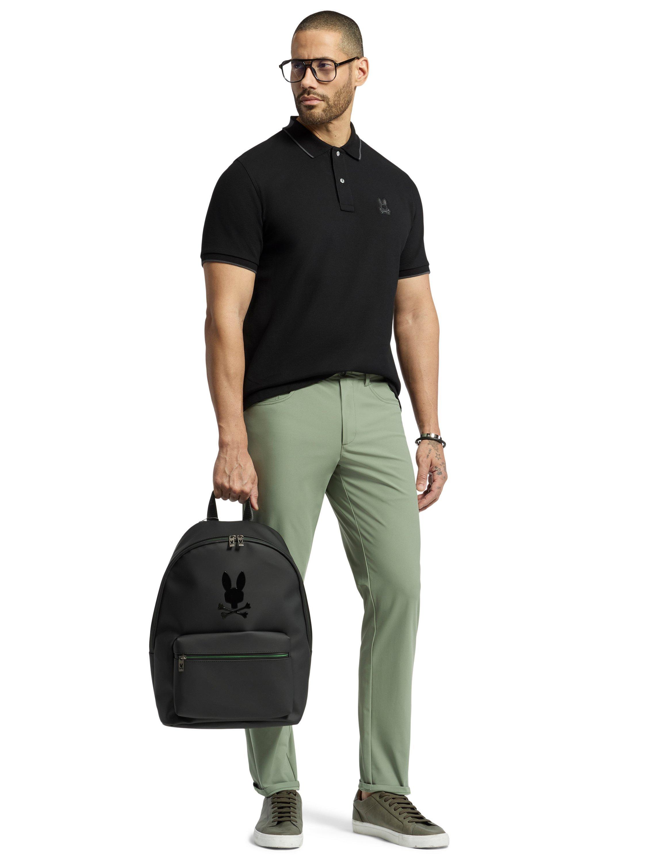 Product image 8 of 8, which shows Psycho Bunny New Castle Cotton Regular Fit Short Sleeve Polo Shirt, Black, M