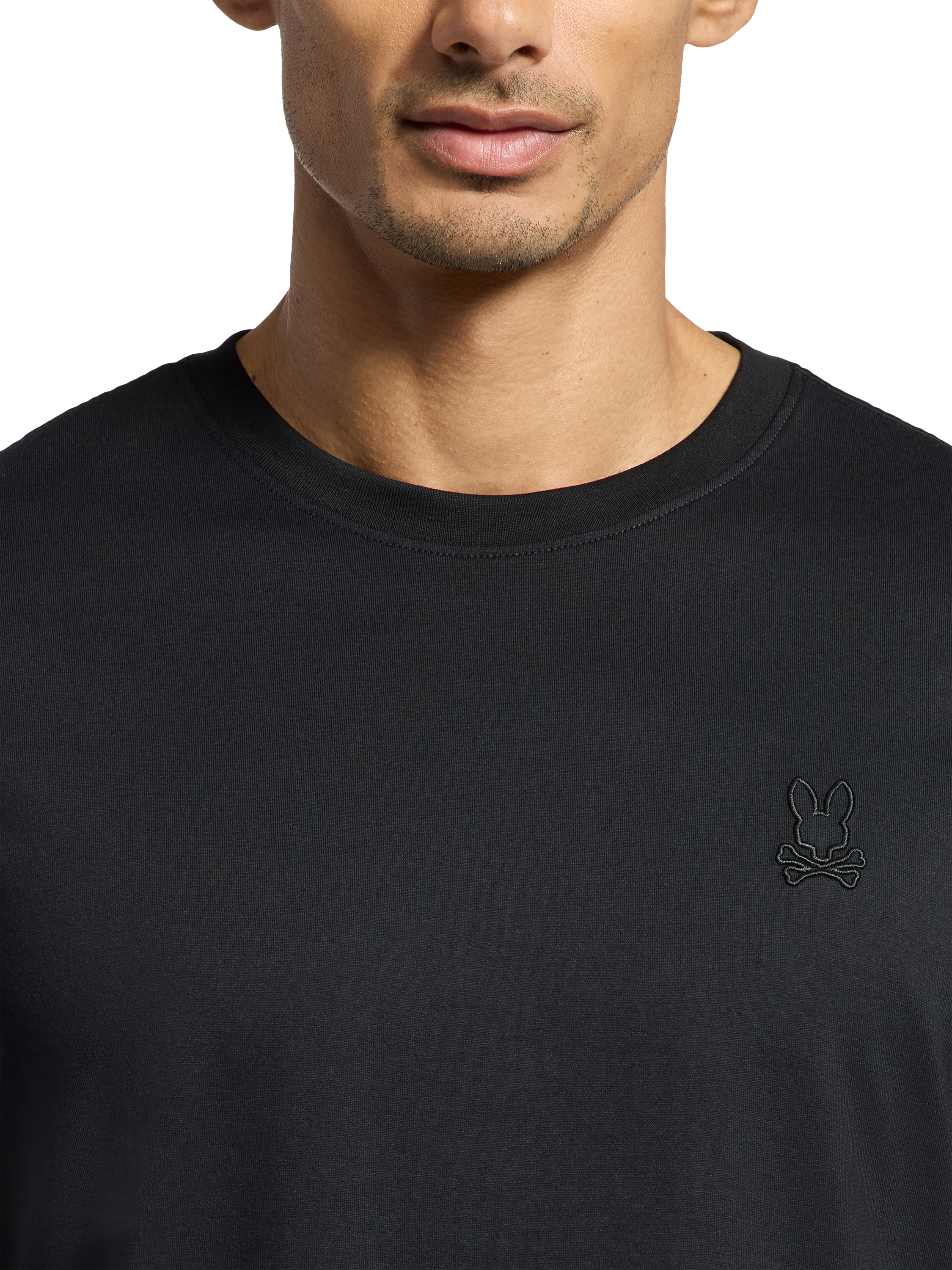 Product image 5 of 6, which shows Psycho Bunny Cotton Regular Fit Short Sleeve Embroidered T-Shirt, Blk - Black, M