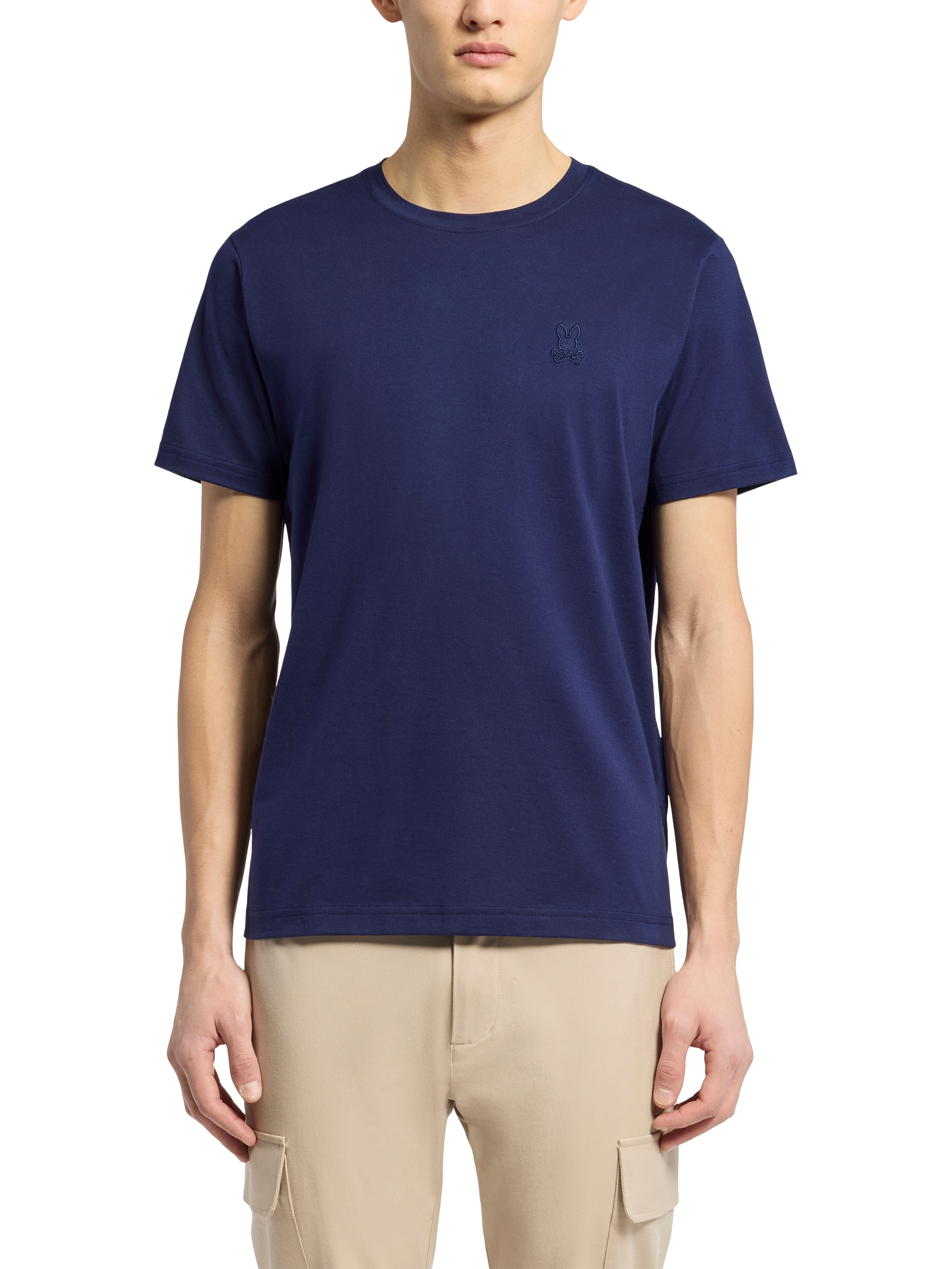 Product image 1 of 7, which shows Psycho Bunny Cotton Regular Fit Short Sleeve Embroidered T-Shirt, Evb - Evening Blue, M