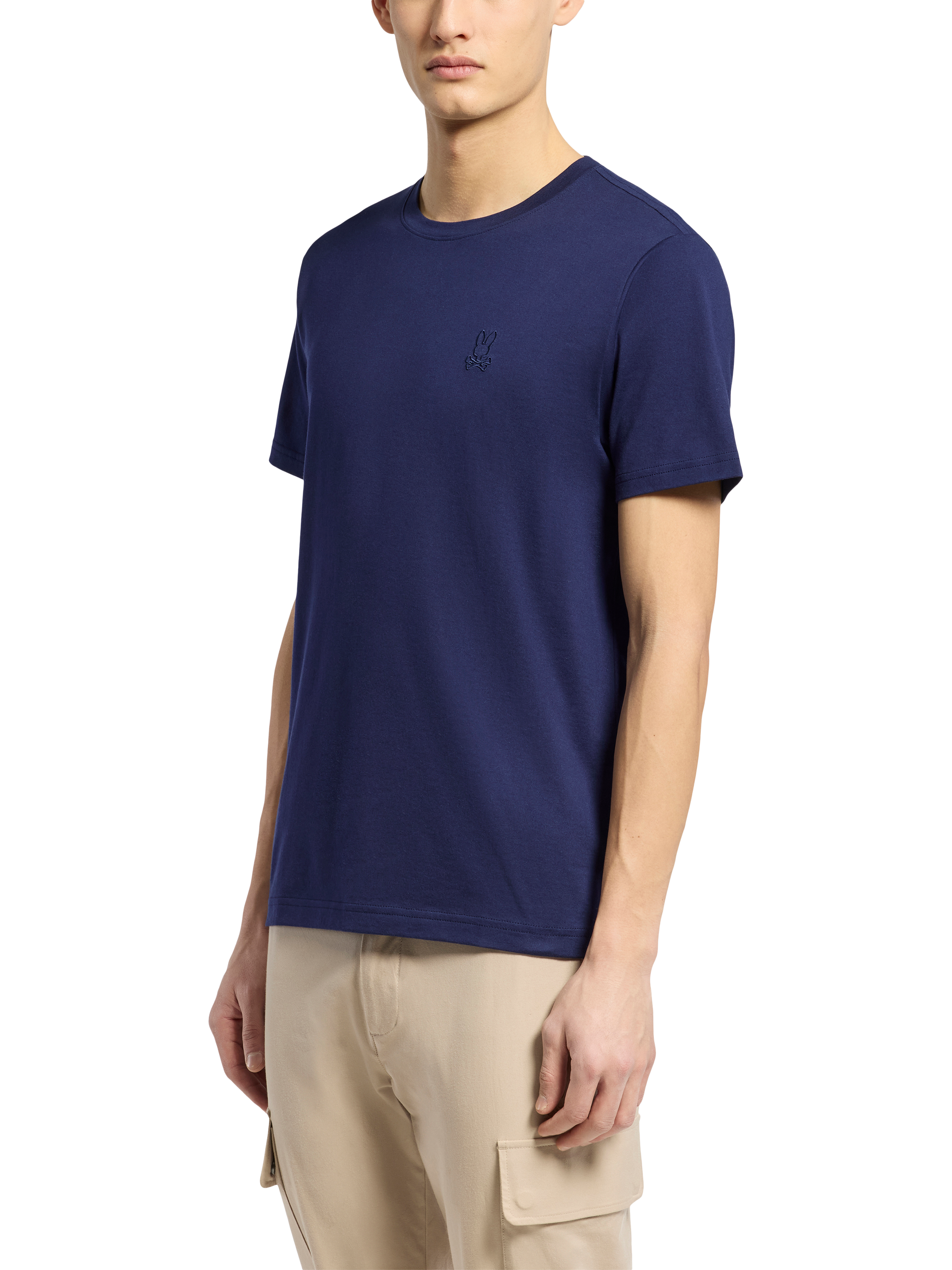 Product image 3 of 7, which shows Psycho Bunny Cotton Regular Fit Short Sleeve Embroidered T-Shirt, Evb - Evening Blue, M
