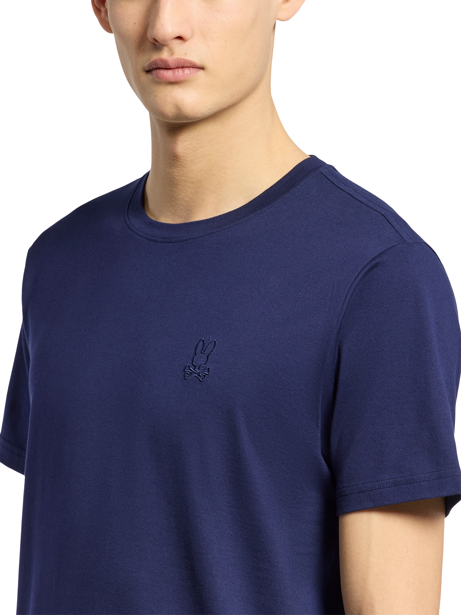 Product image 6 of 7, which shows Psycho Bunny Cotton Regular Fit Short Sleeve Embroidered T-Shirt, Evb - Evening Blue, M