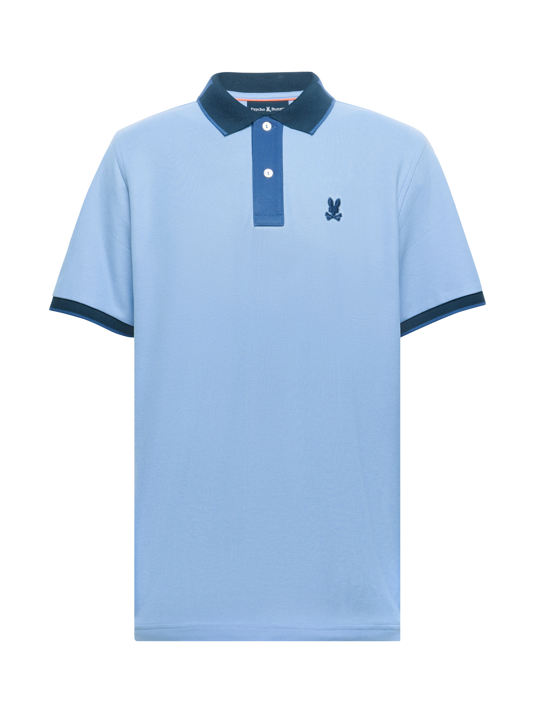 Product image 2 of 8, which shows Psycho Bunny New Castle Cotton Regular Fit Short Sleeve Polo Shirt, Serenity, M