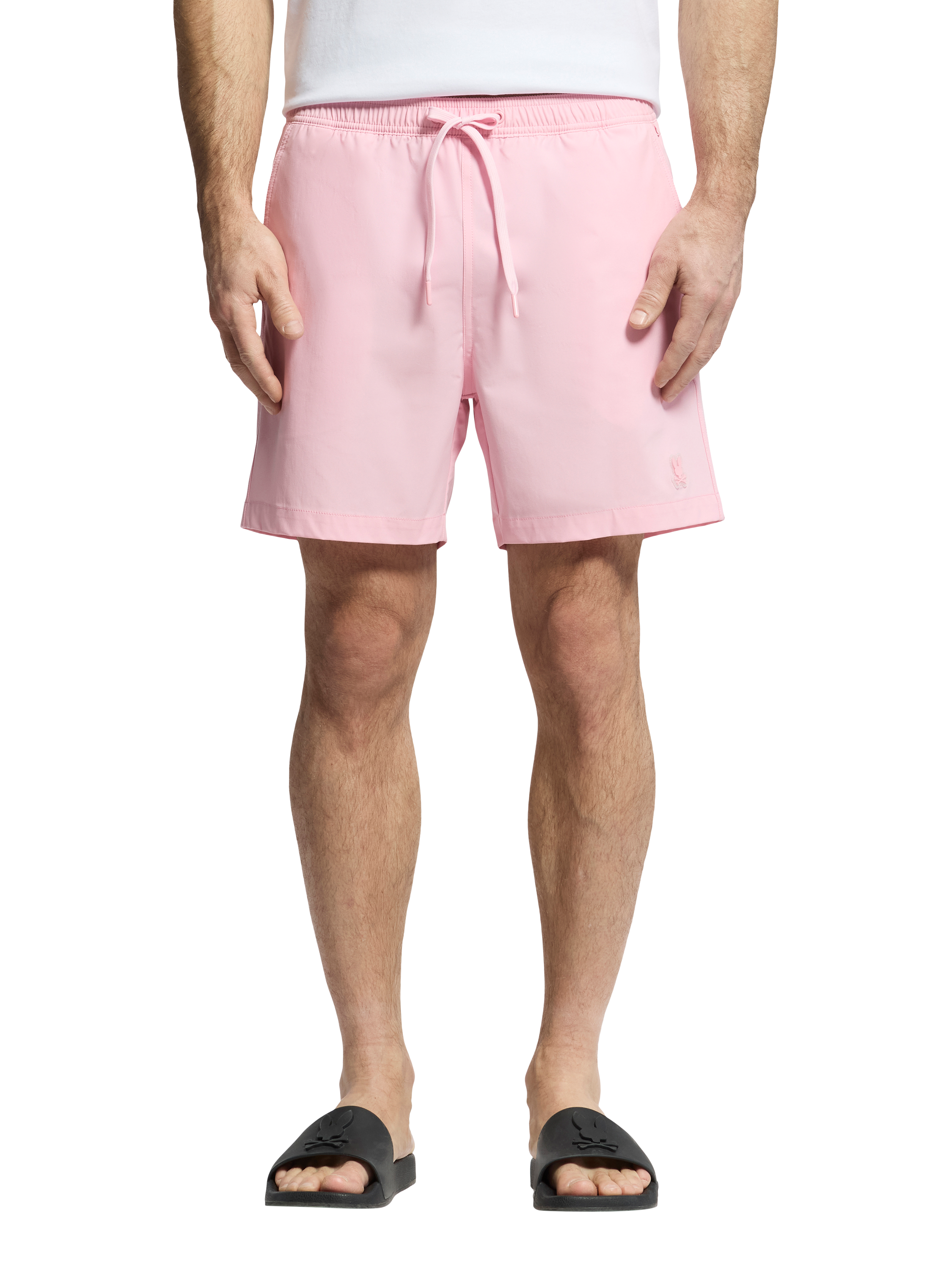 Product image 1 of 6, which shows Psycho Bunny Samos Swimshorts, Romance Rose, S