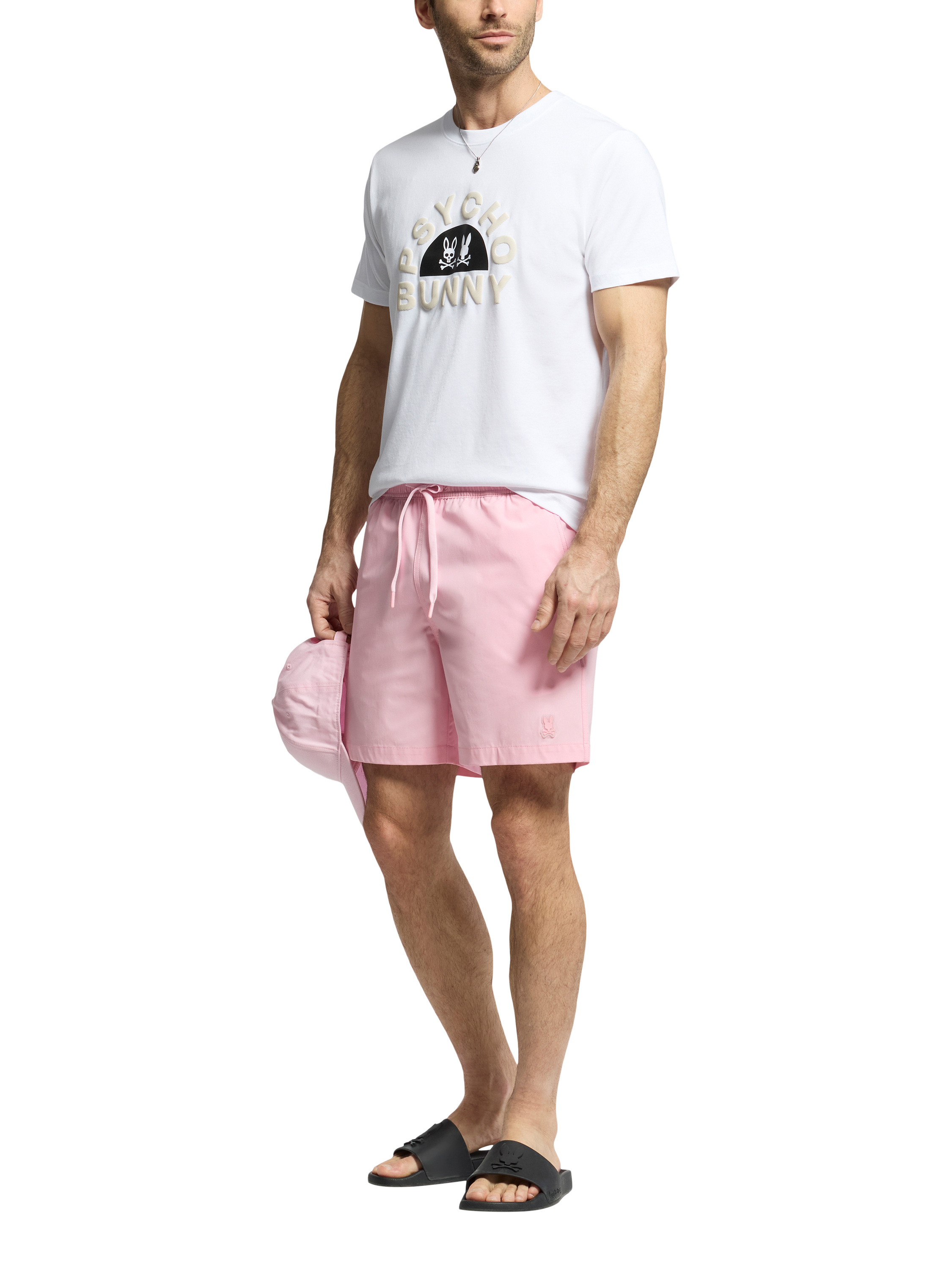 Product image 6 of 6, which shows Psycho Bunny Samos Swimshorts, Romance Rose, S