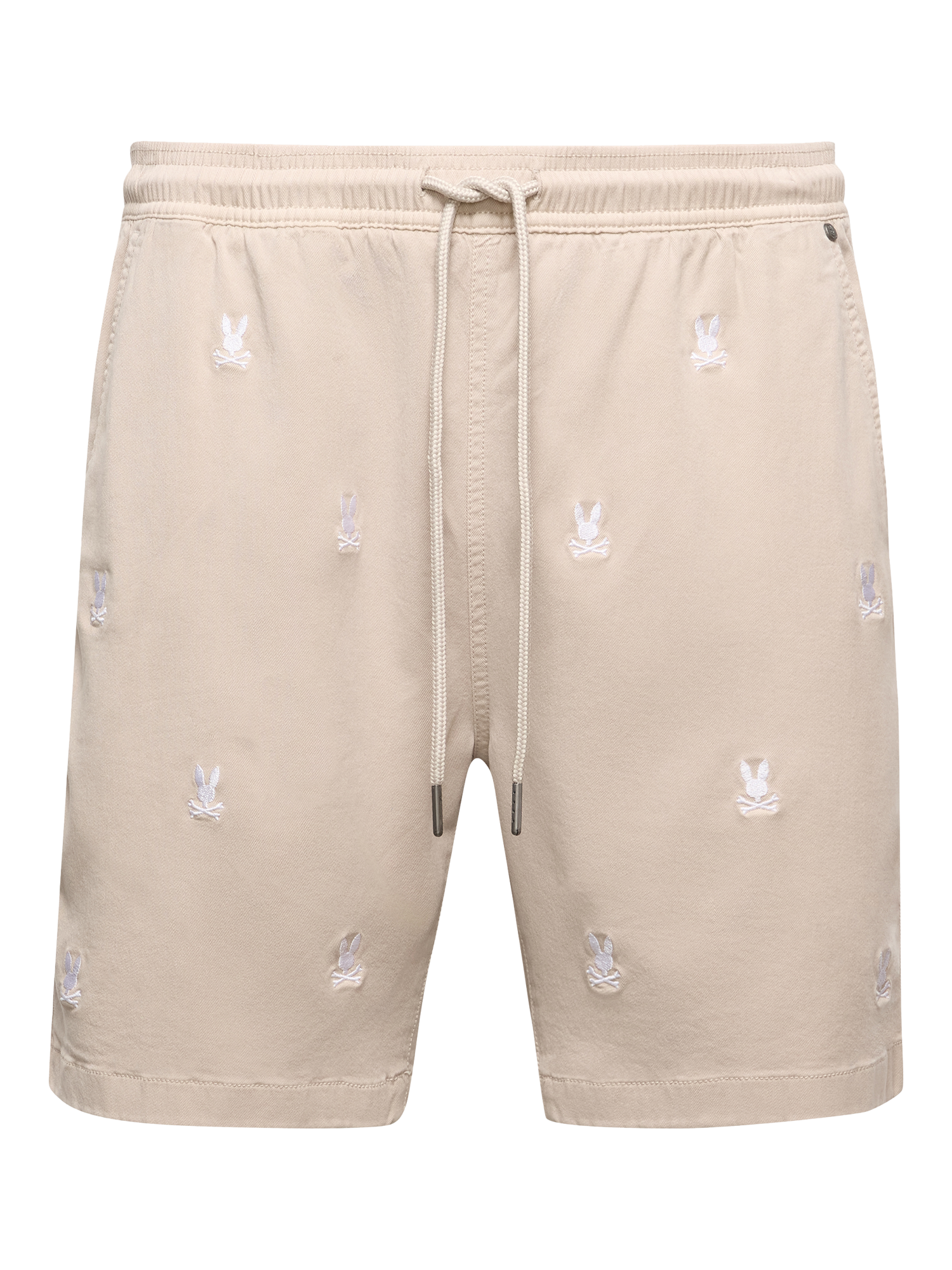 Product image 2 of 6, which shows Psycho Bunny Willis Stretch Tencel Shorts, Stone, S