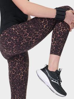 Sweaty Betty Power 7/8 Workout Leggings - view 2, Brown Wild Leopard