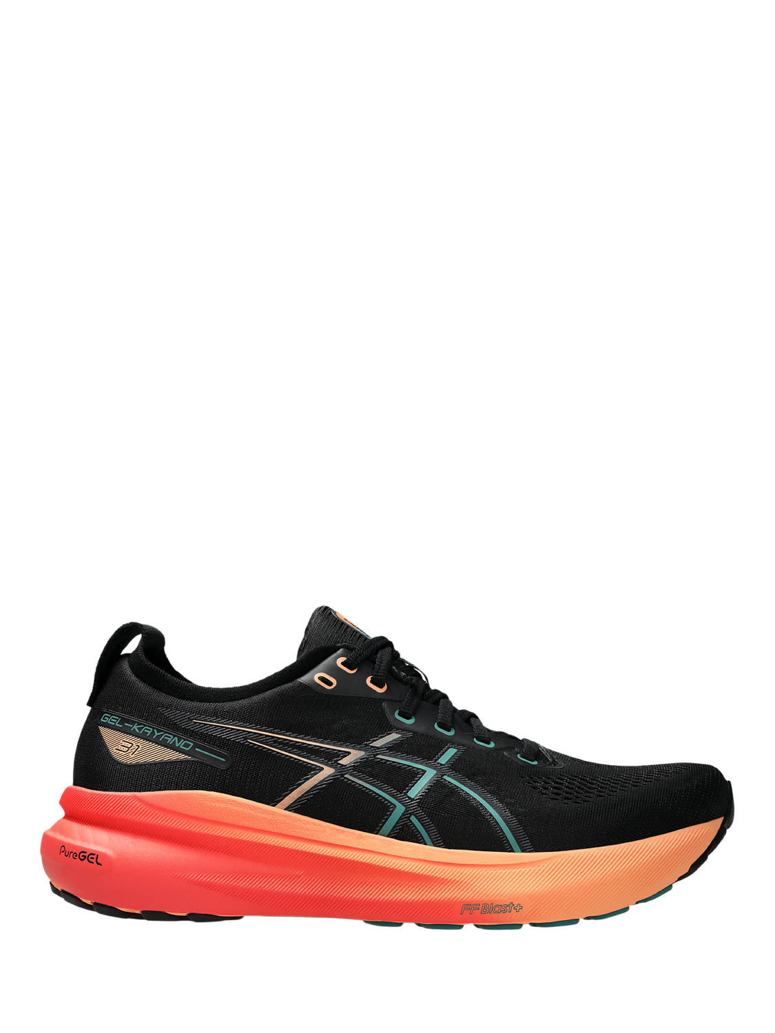 Product image 1 of 5, which shows ASICS Men's GEL-KAYANO 31 Running Shoes, Black/Rainy Lake, 7