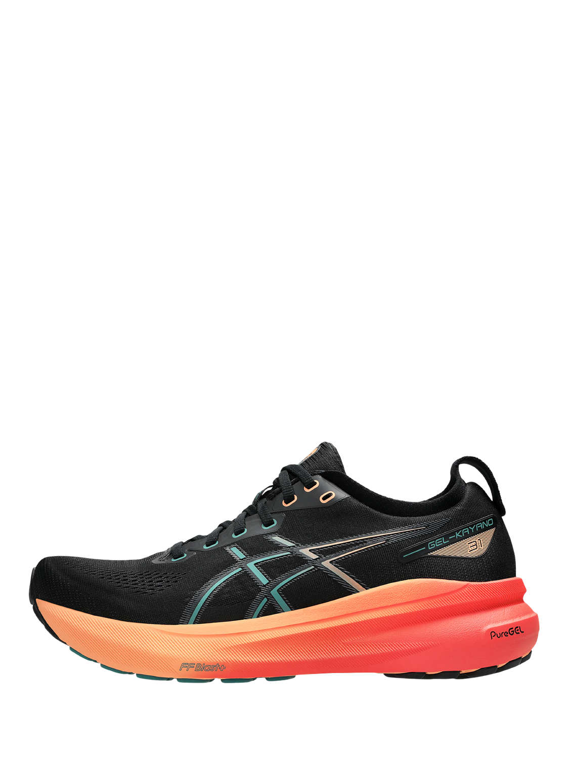 Product image 4 of 5, which shows ASICS Men's GEL-KAYANO 31 Running Shoes, Black/Rainy Lake, 7