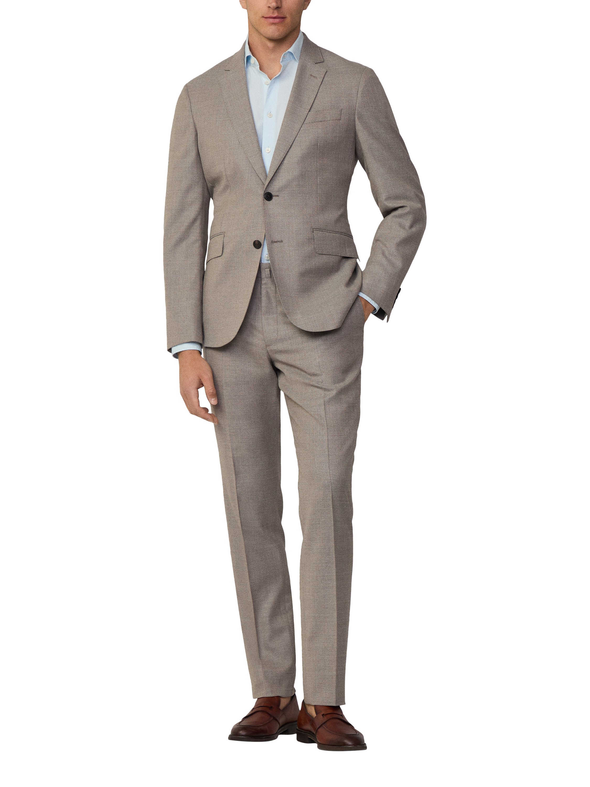 Hackett London Wool Suit, Taupe Beige