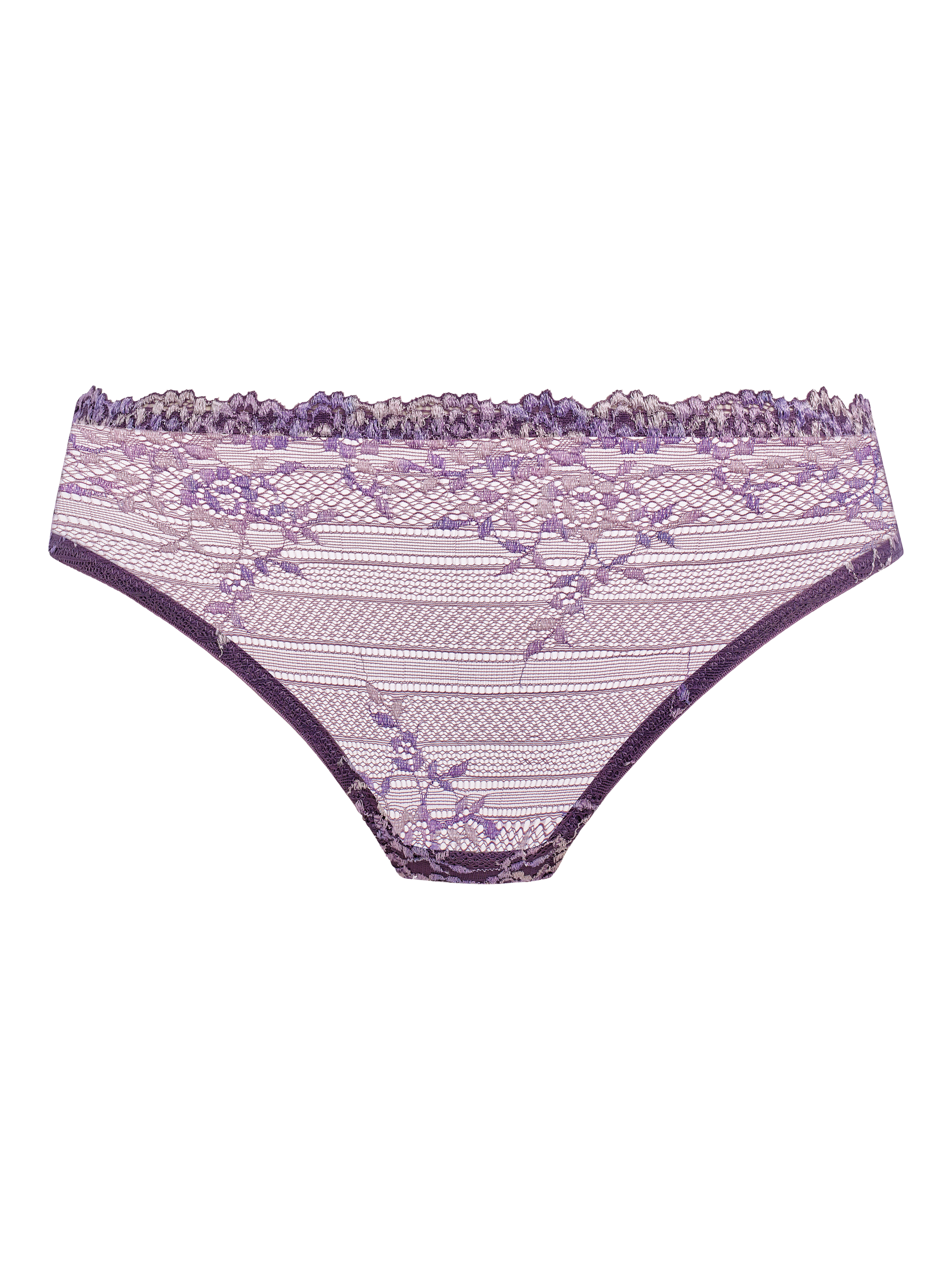 Product image 3 of 4, which shows Wacoal Embrace Lace Bikini Knickers, Grape Compote Multi, S