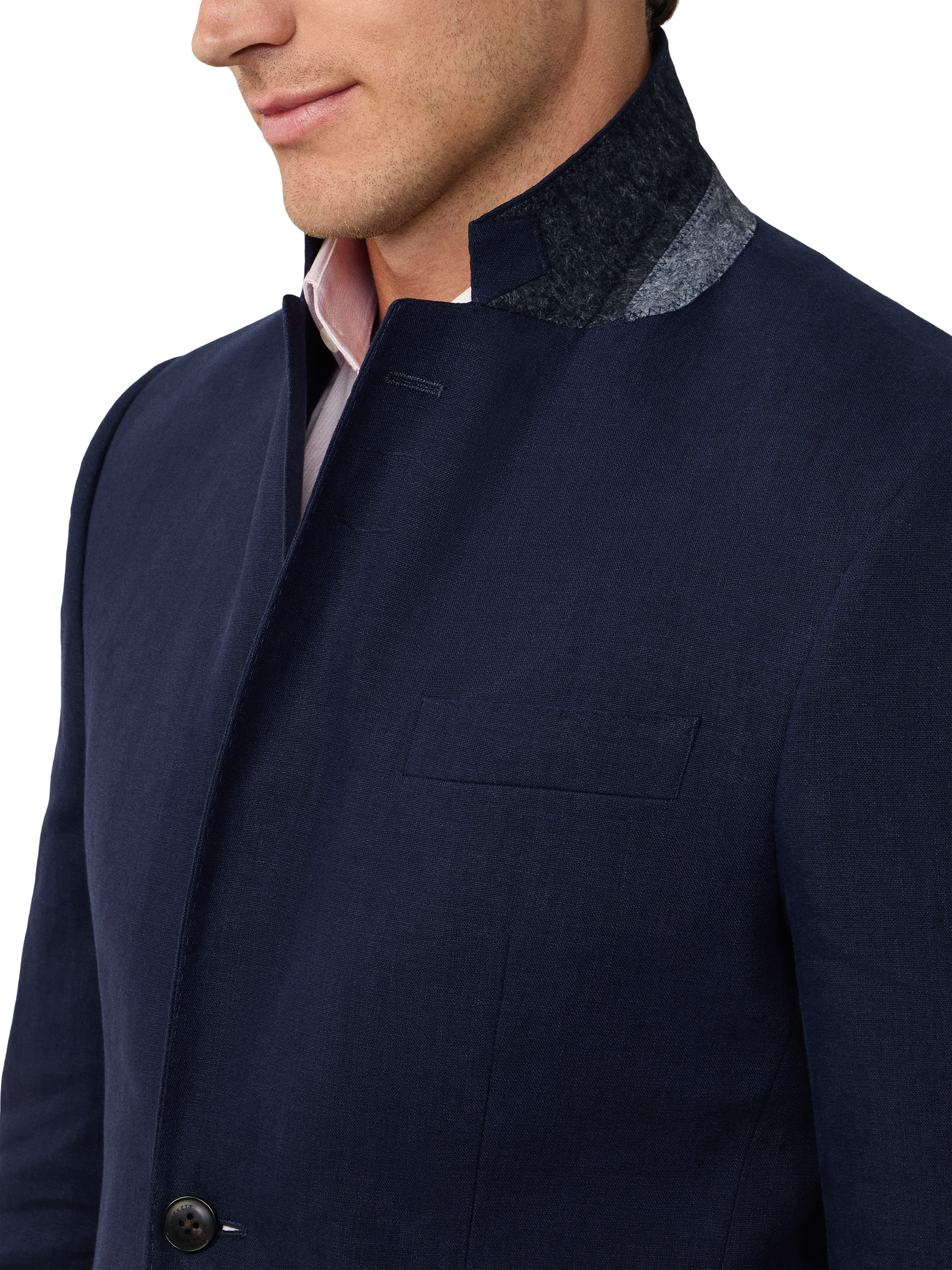 Product image 4 of 7, which shows Hackett London Stretch Linen Rich Suit, Navy, 36