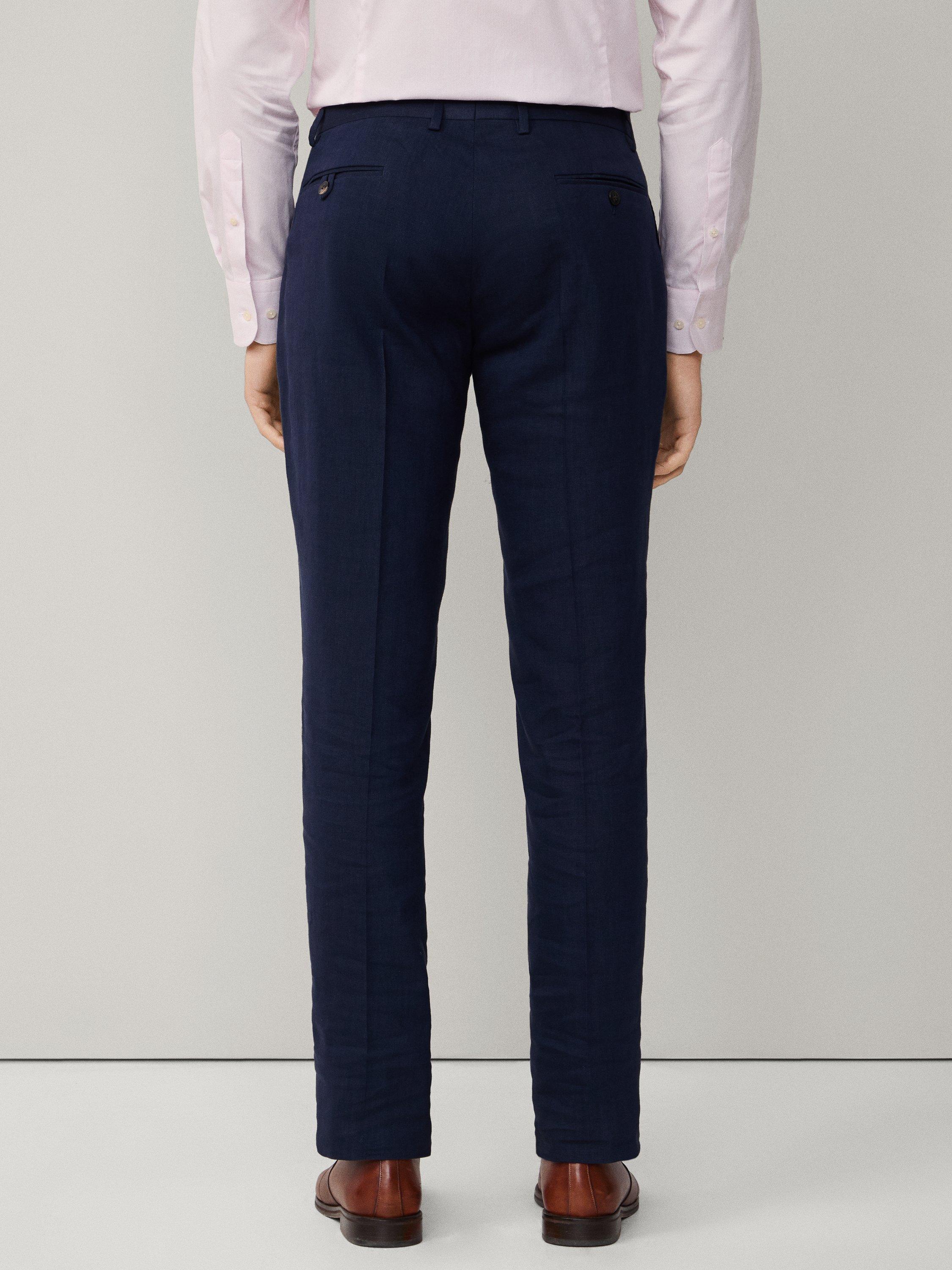 Product image 7 of 7, which shows Hackett London Stretch Linen Rich Suit, Navy, 36