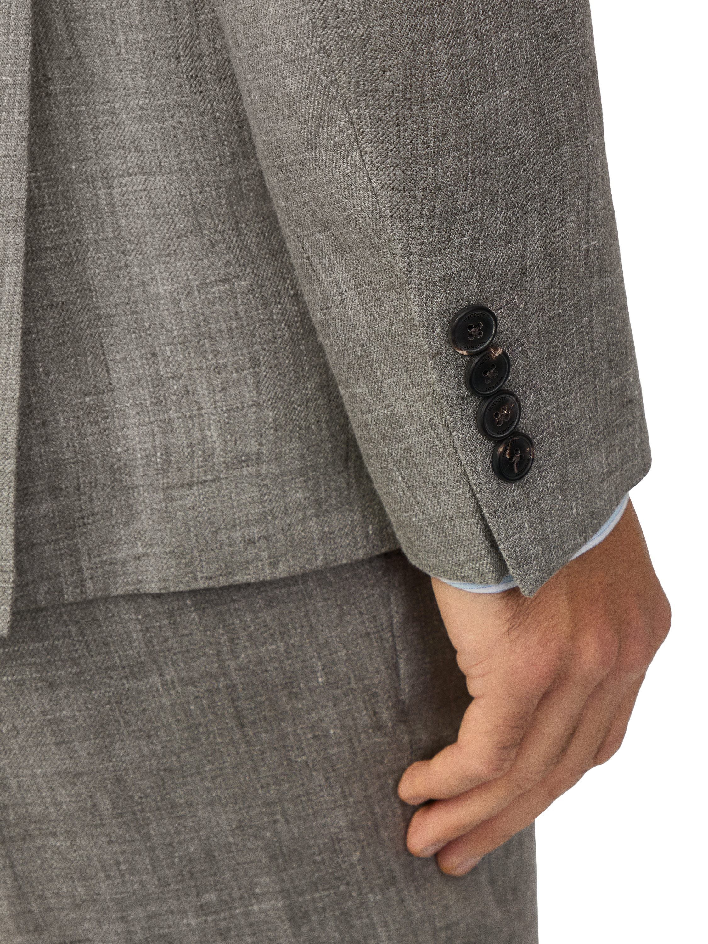Product image 5 of 7, which shows Hackett London Belgravia Pure Linen Suit, Khaki, 36