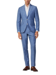 Hackett London Wool Linen Blend Herringbone Suit, Blue