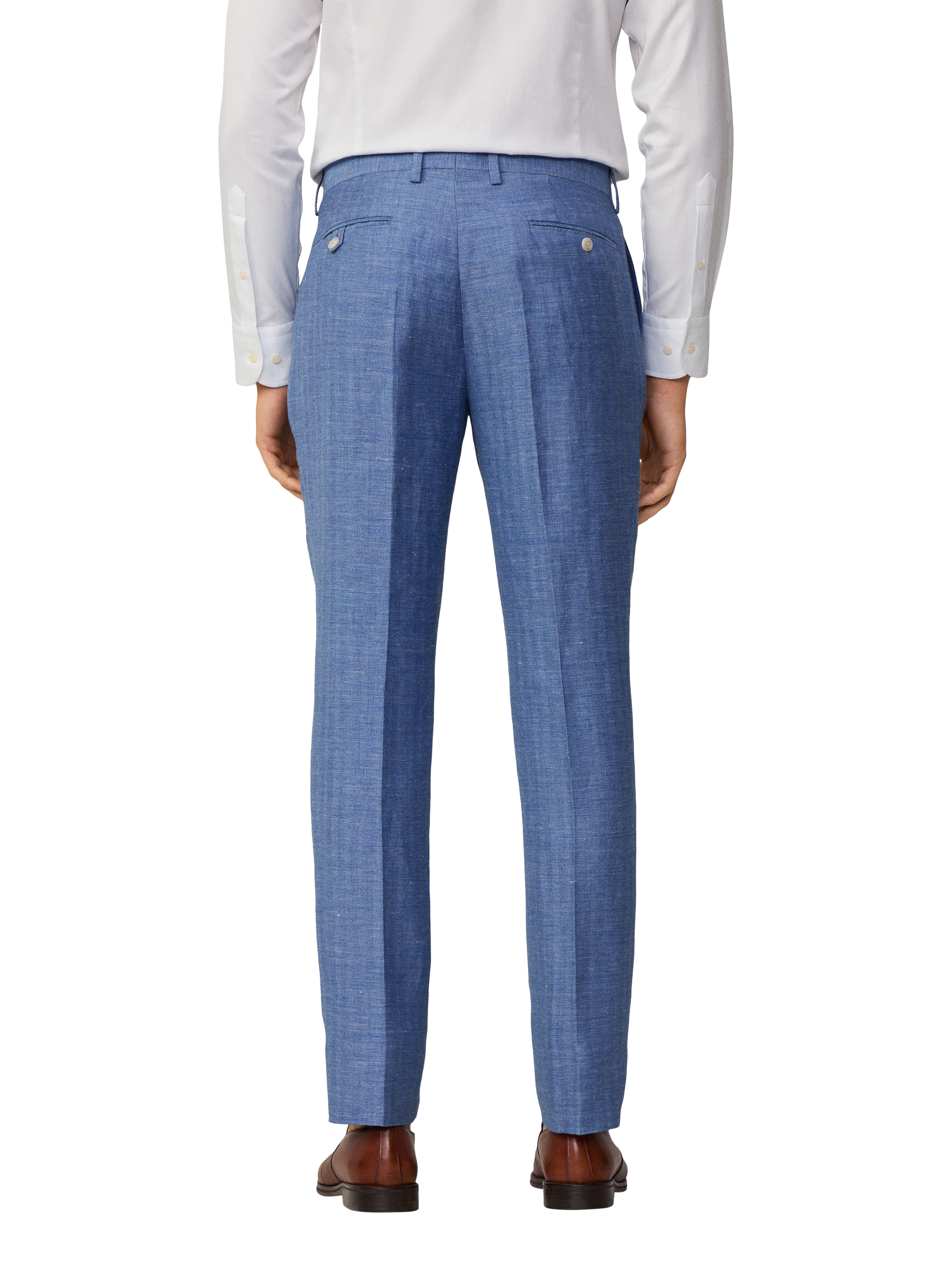 Product image 5 of 8, which shows Hackett London Wool Linen Blend Herringbone Suit, Blue, 36