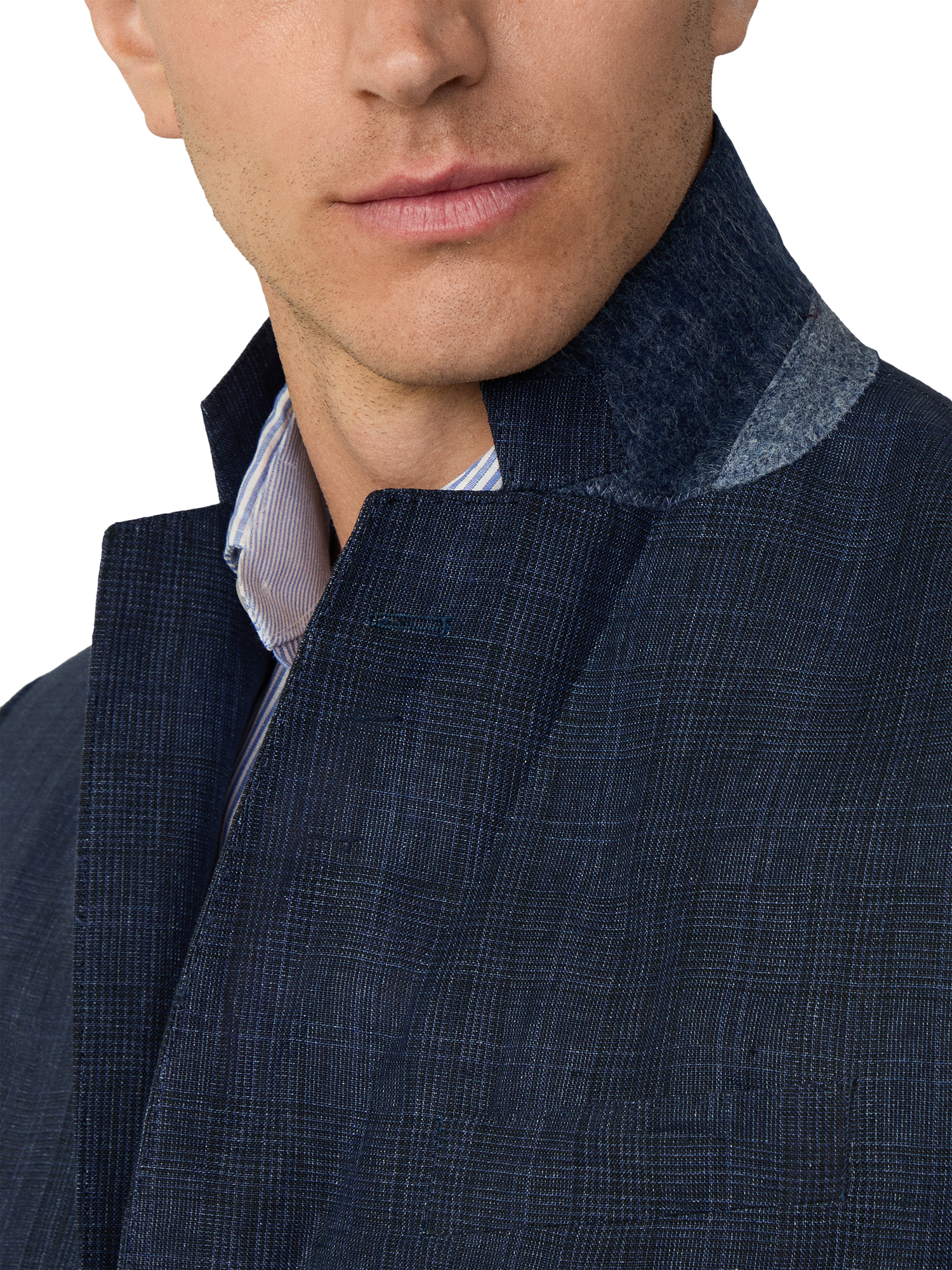 Product image 6 of 8, which shows Hackett London Linen Suit, Navy, 36