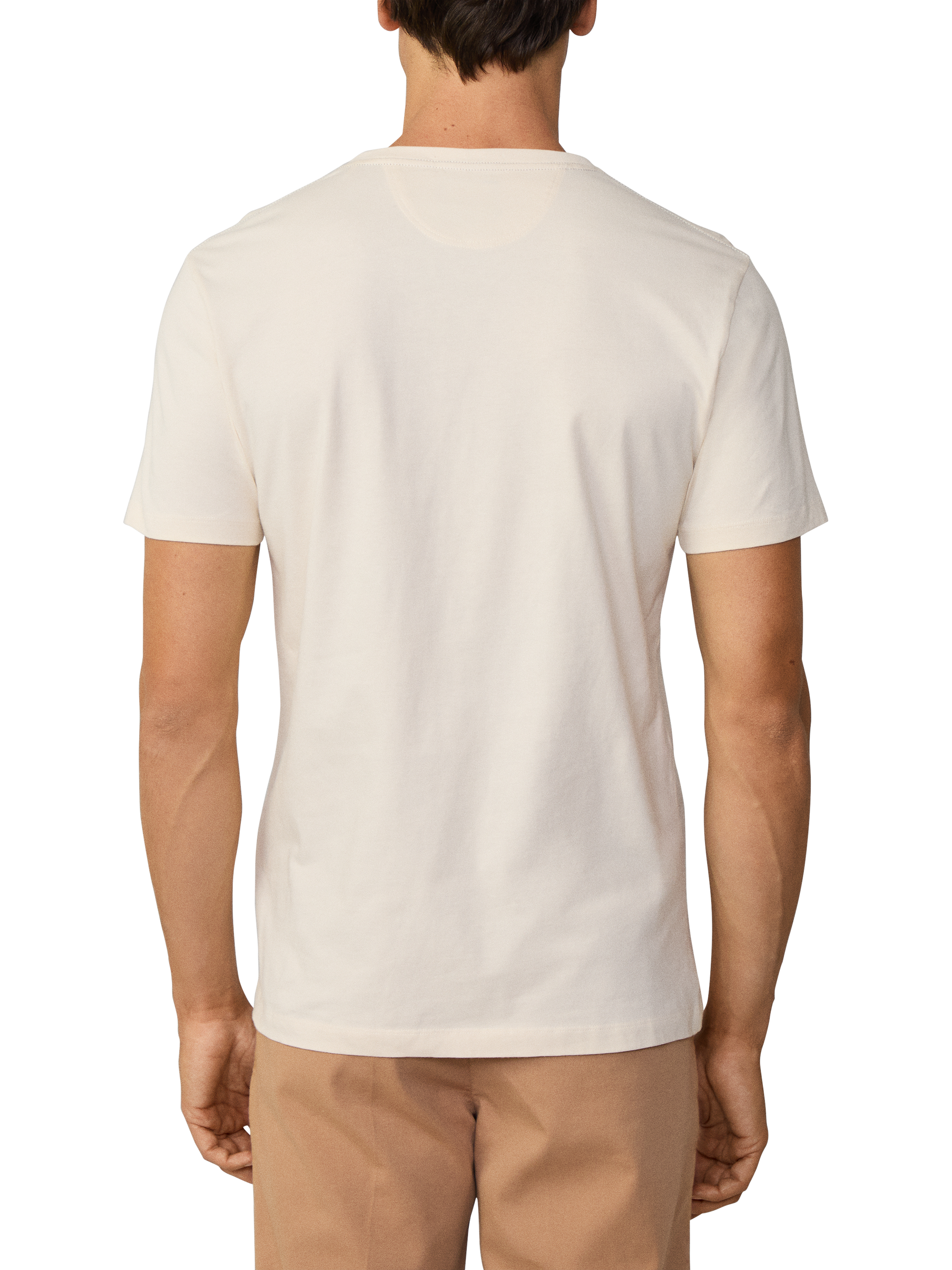 Product image 3 of 6, which shows Hackett London Cotton Classic Fit Short Sleeve Logo T-Shirt, Off White, XXXL