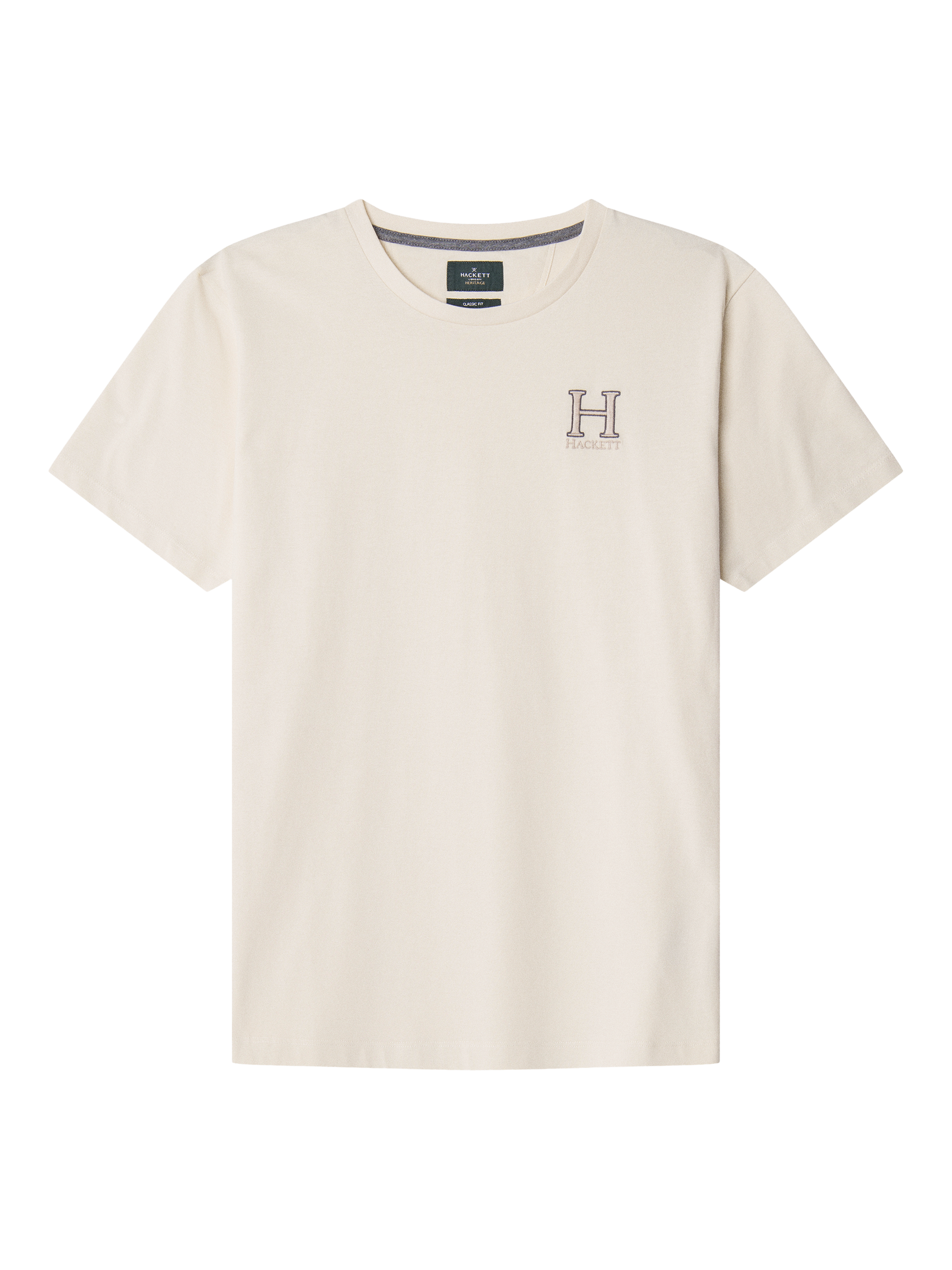 Product image 5 of 6, which shows Hackett London Cotton Classic Fit Short Sleeve Logo T-Shirt, Off White, XXXL