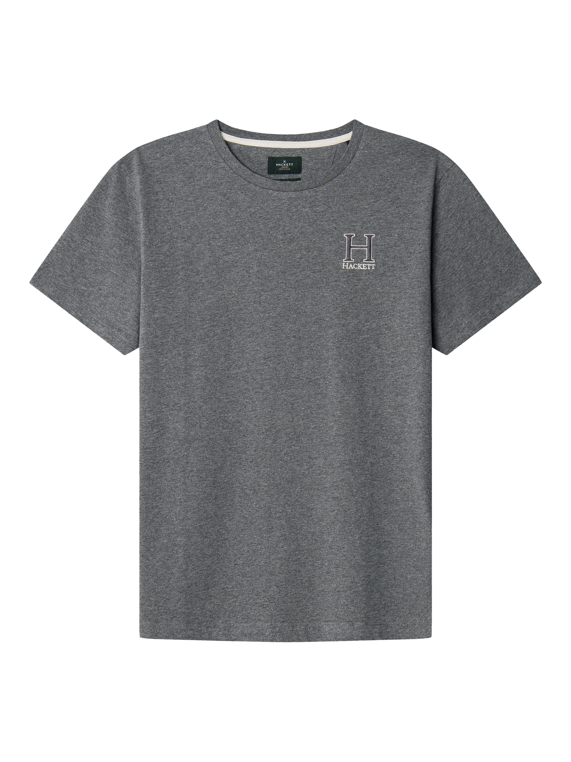 Product image 5 of 6, which shows Hackett London Heritage Cotton Classic Fit Short Sleeve T-Shirt, Granite Grey, XXXL