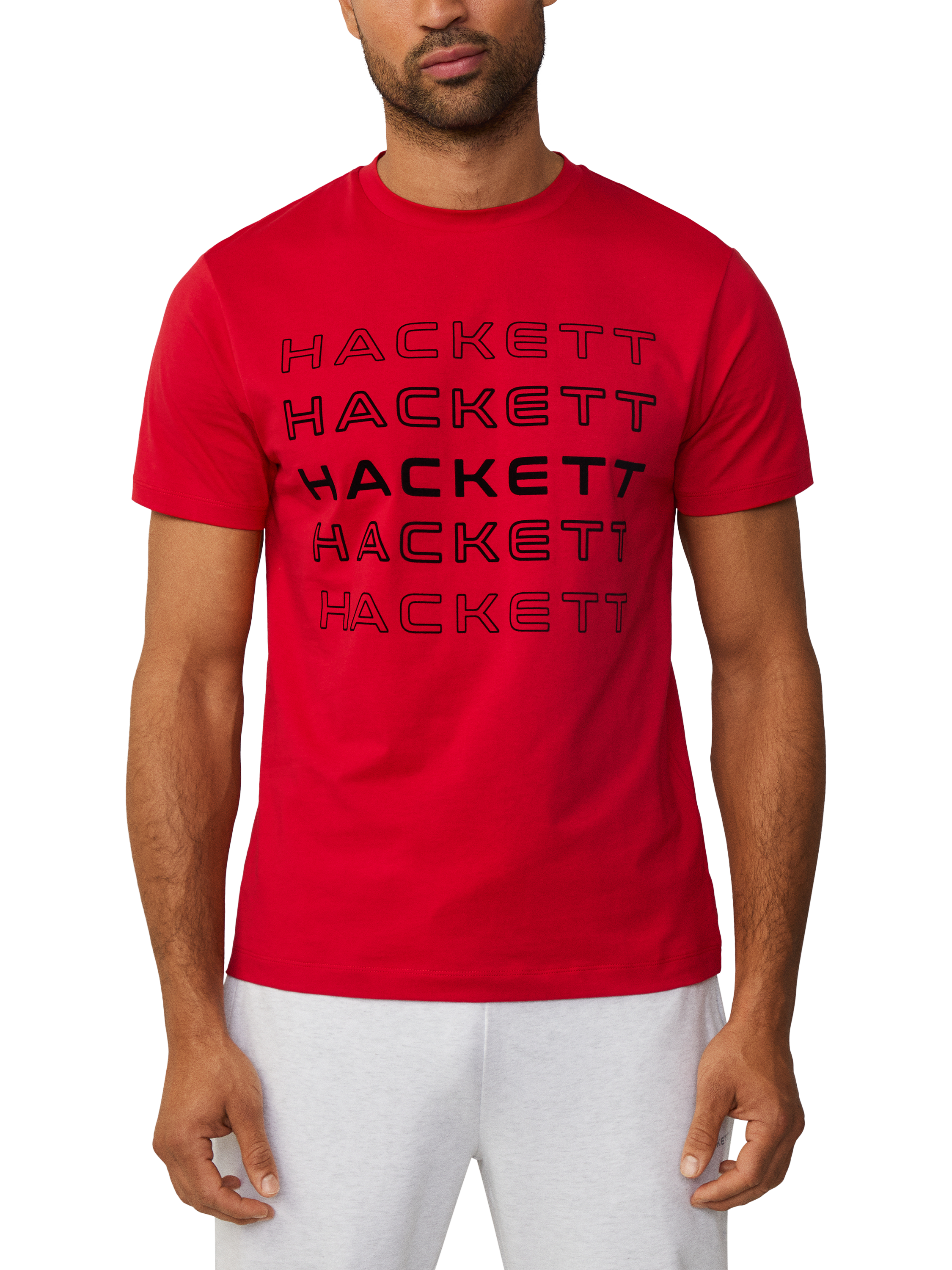 Product image 2 of 6, which shows Hackett London Cotton Classic Fit Short Sleeve Logo T-Shirt, Race Red, XS