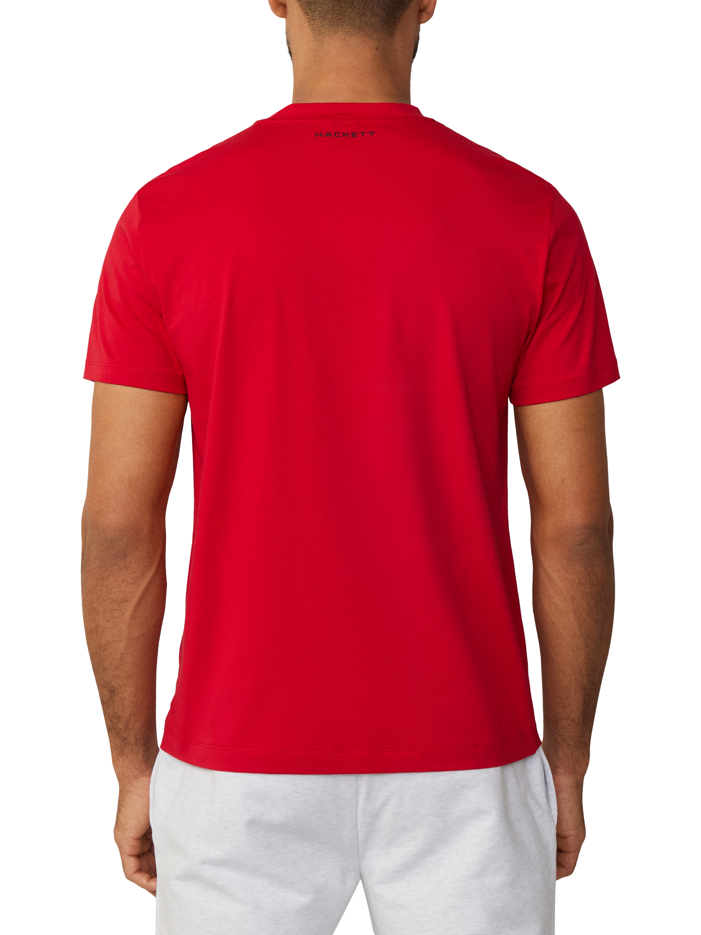 Product image 3 of 6, which shows Hackett London Cotton Classic Fit Short Sleeve Logo T-Shirt, Race Red, XS