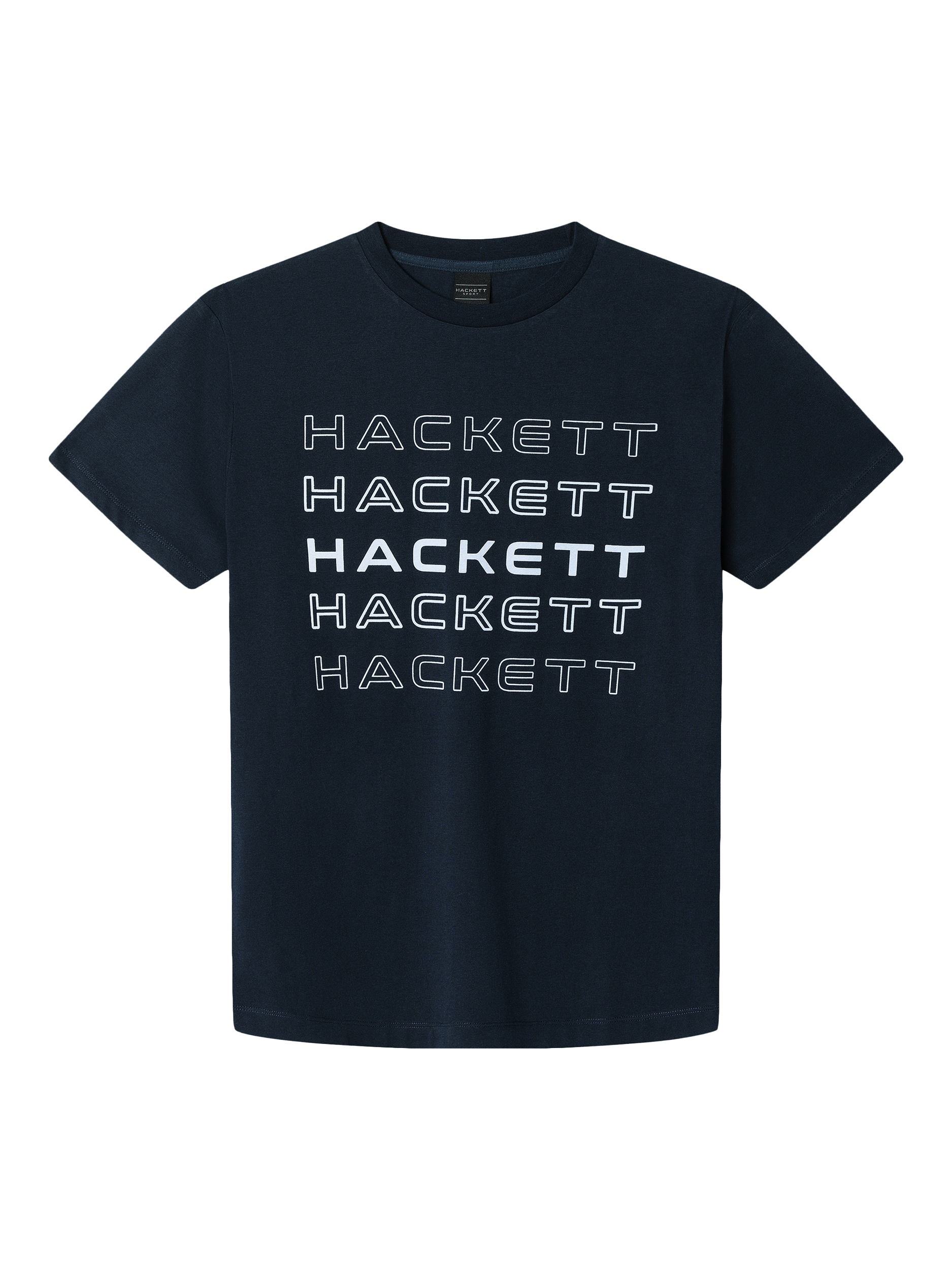 Product image 5 of 6, which shows Hackett London Cotton Classic Fit Short Sleeve Logo T-Shirt, Navy, XS