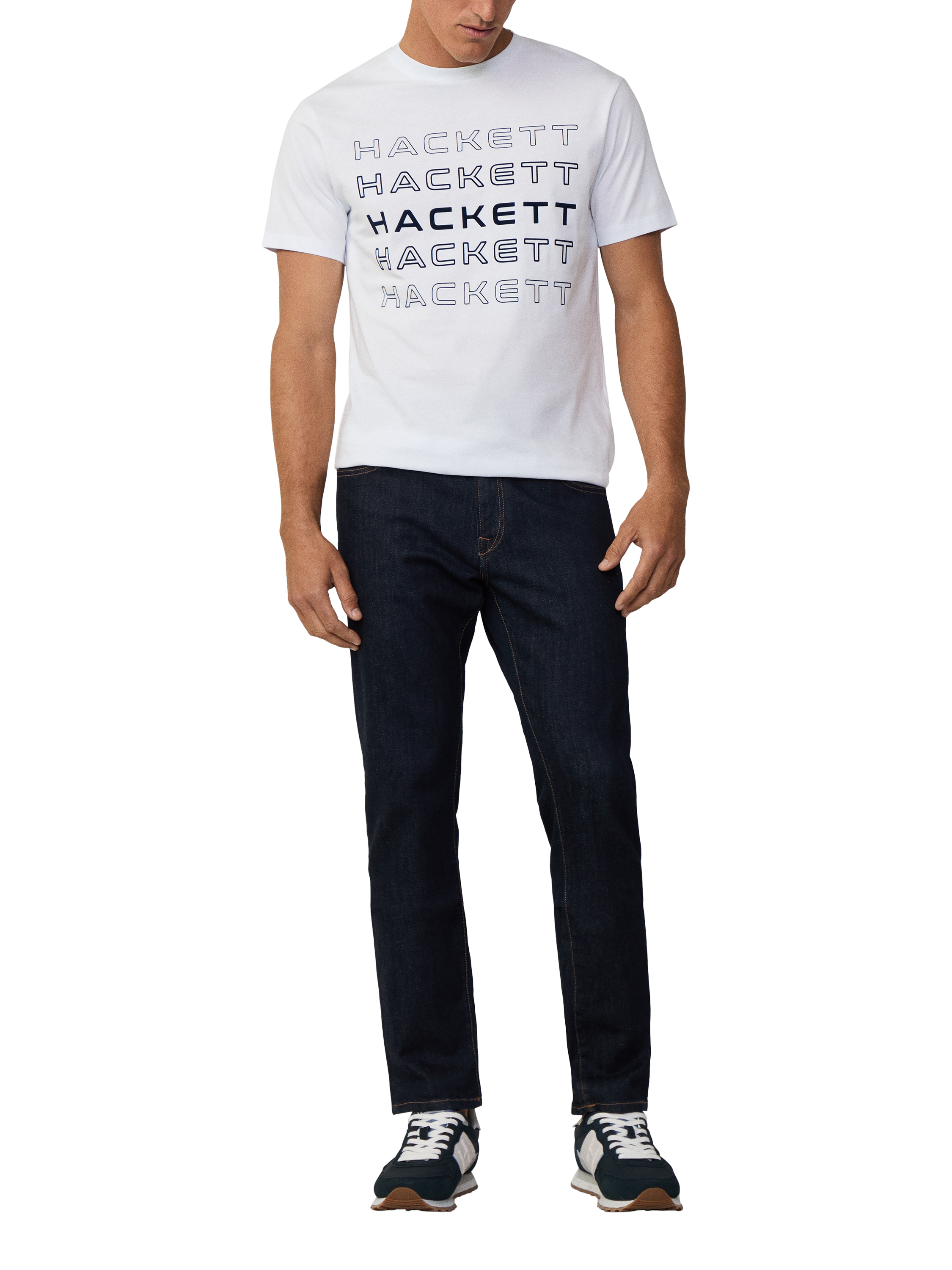 Product image 2 of 6, which shows Hackett London Cotton Classic Fit Short Sleeve Logo T-Shirt, White, XS