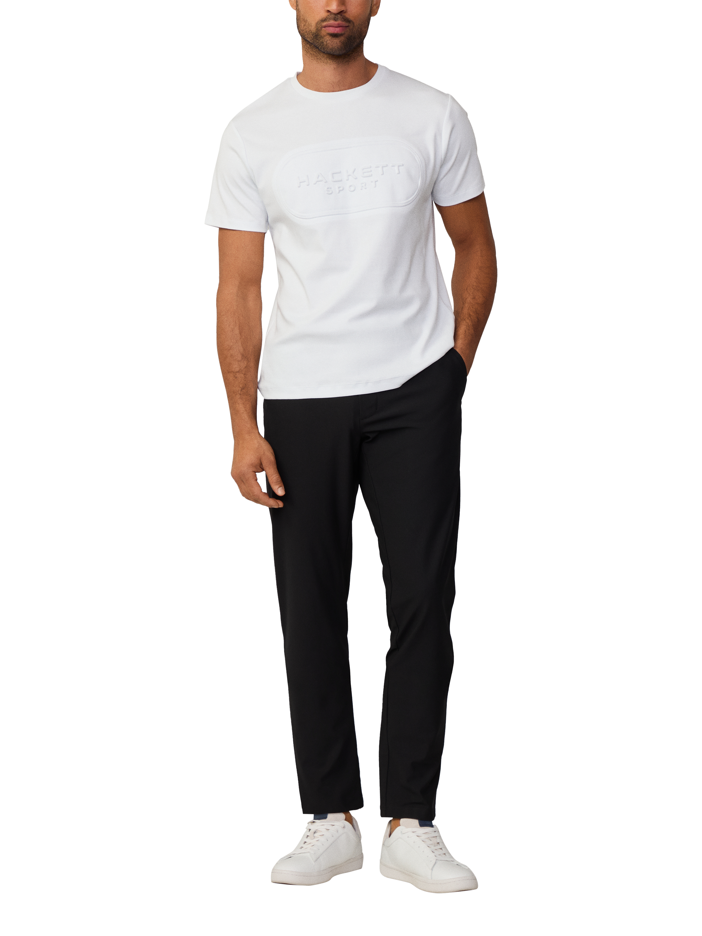 Product image 1 of 6, which shows Hackett London Cotton Classic Fit Short Sleeve T-Shirt, White, XXL
