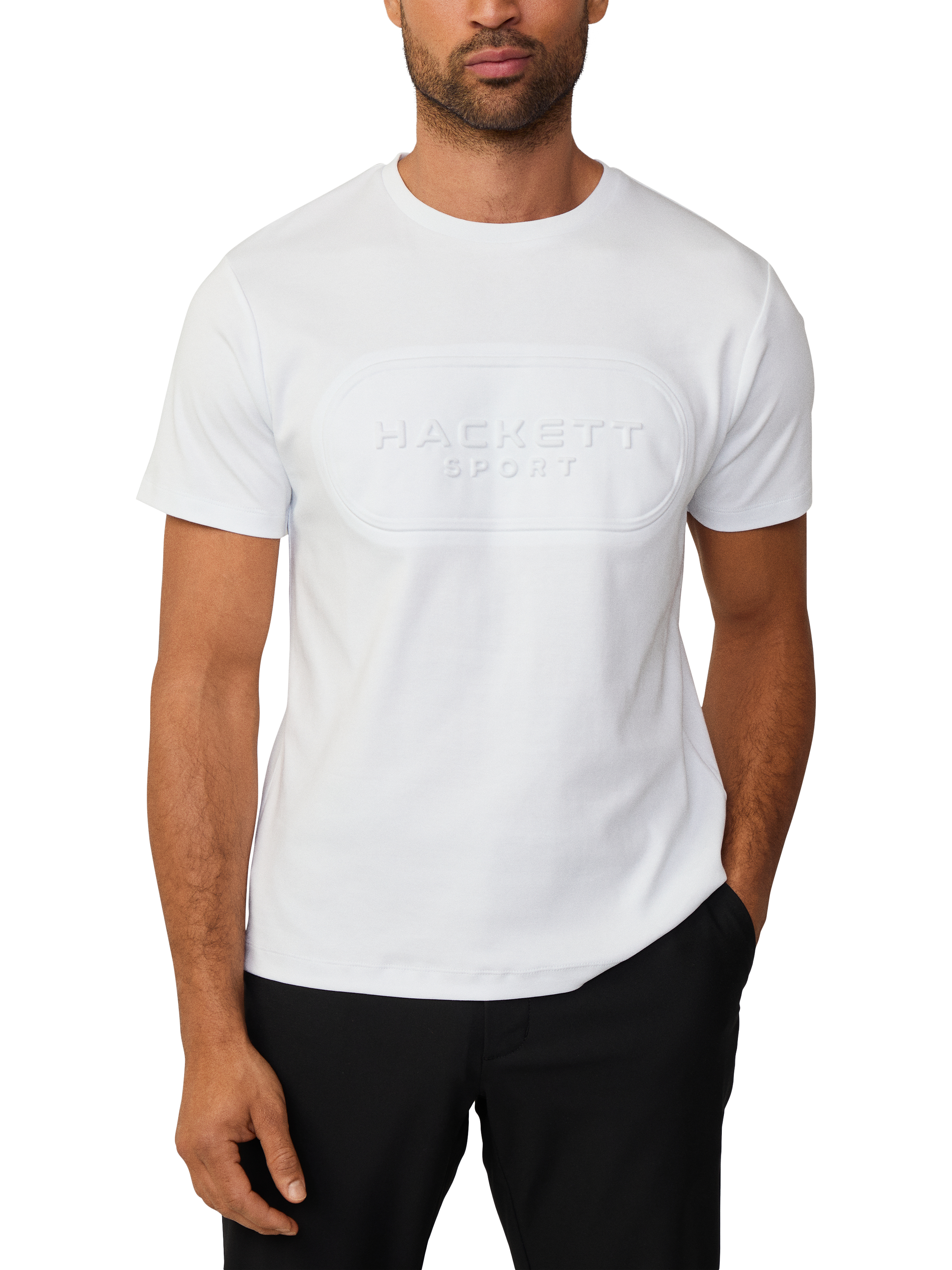 Product image 2 of 6, which shows Hackett London Cotton Classic Fit Short Sleeve T-Shirt, White, XXL