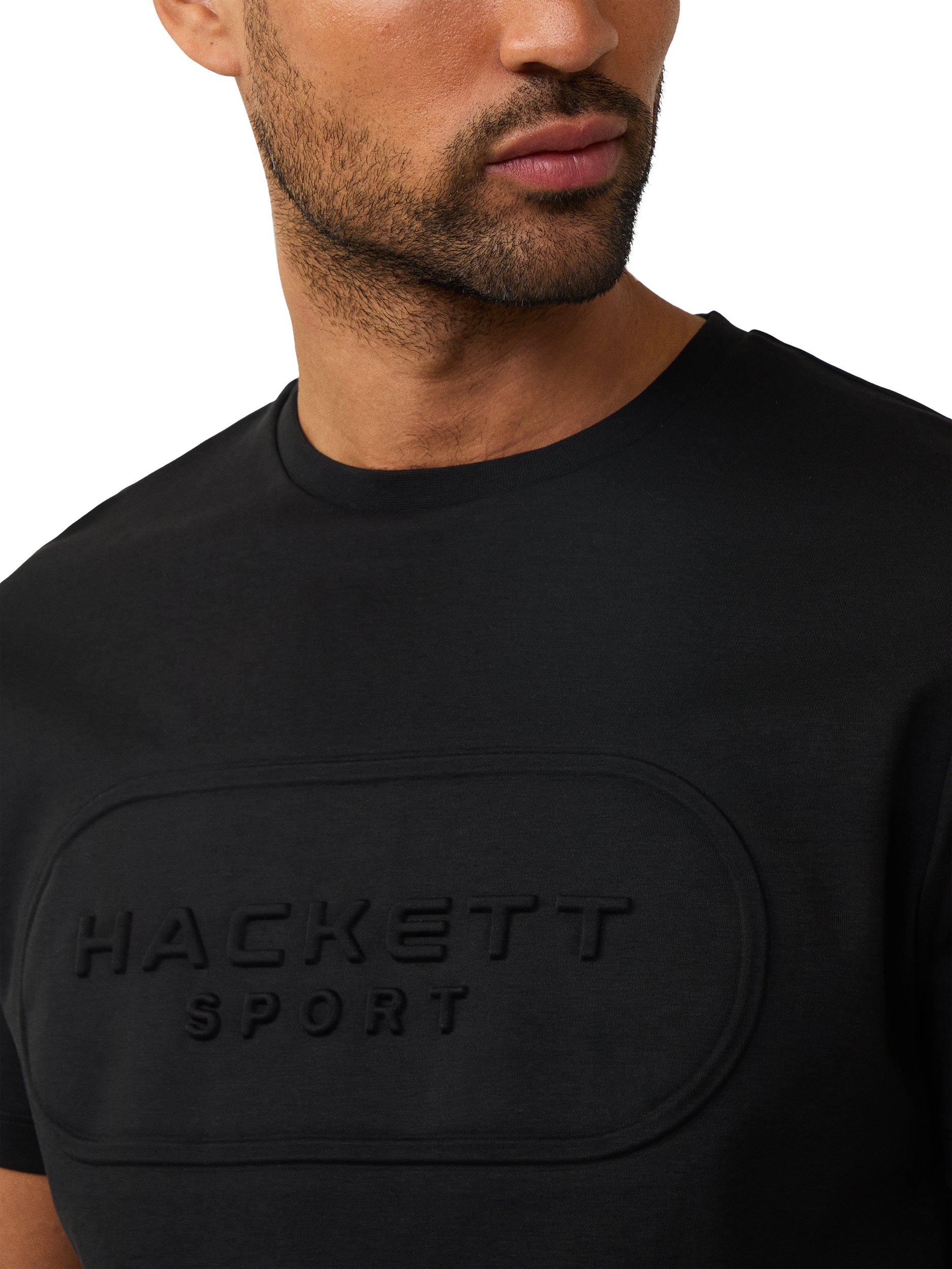 Product image 4 of 6, which shows Hackett London Cotton Classic Fit Short Sleeve T-Shirt, Black, XS