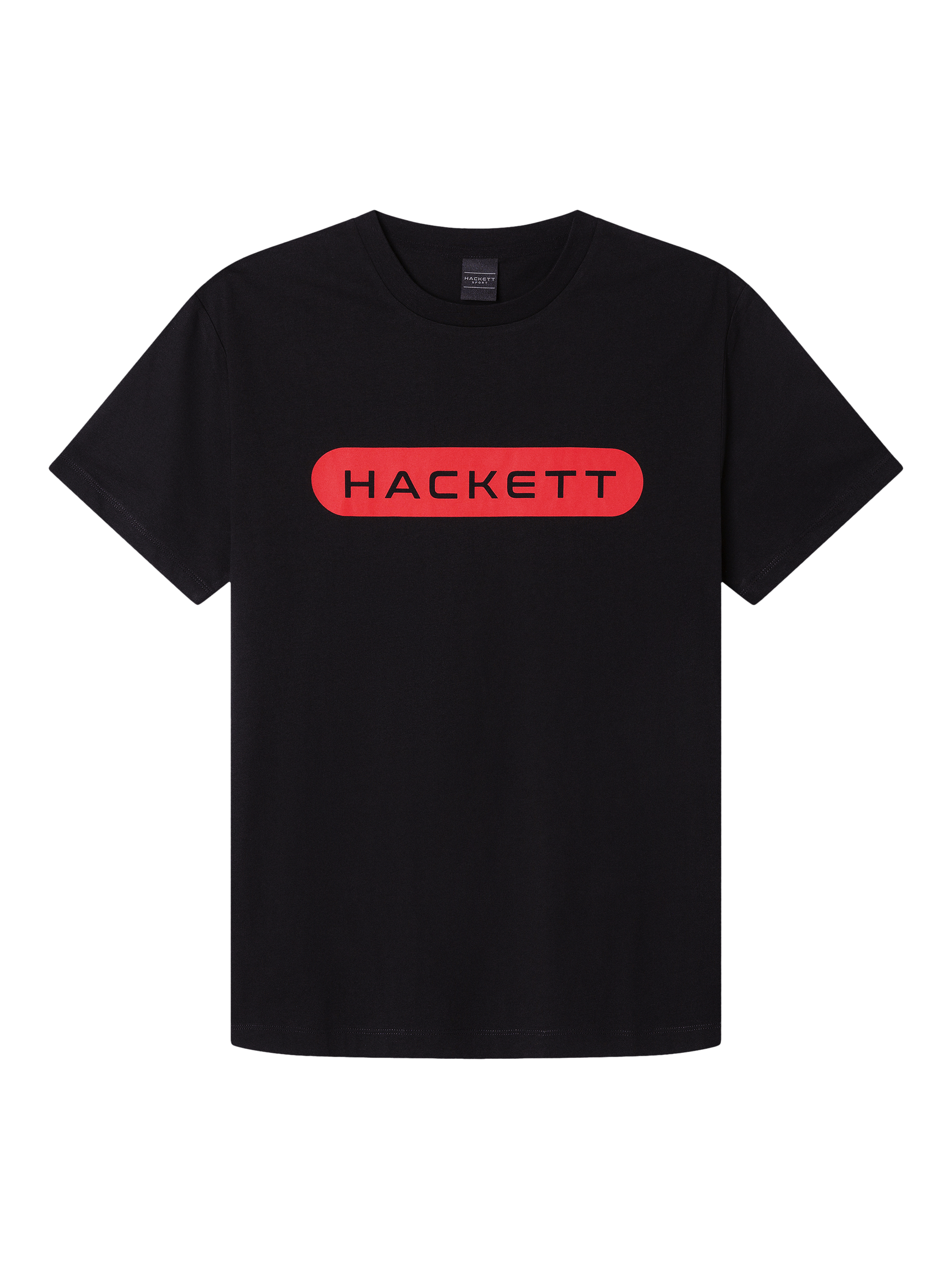Product image 5 of 6, which shows Hackett London Cotton Regular Fit Short Sleeve Logo T-Shirt, Black, XXL