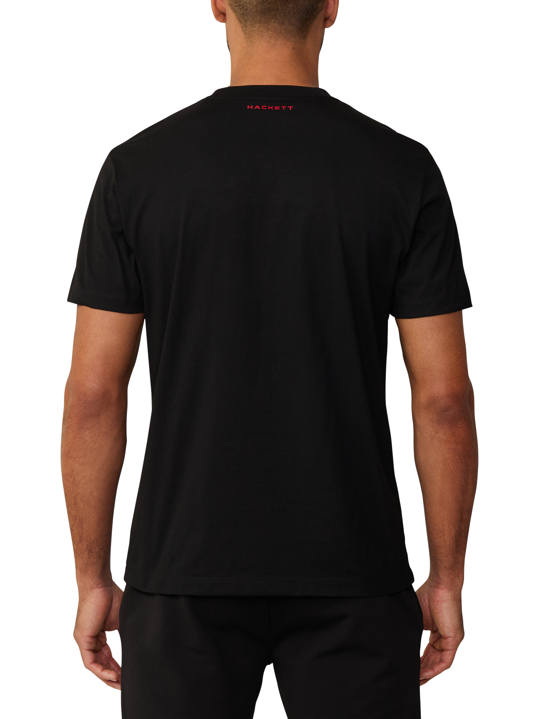 Product image 3 of 6, which shows Hackett London Cotton Regular Fit Short Sleeve Graphic T-Shirt, Black, XS