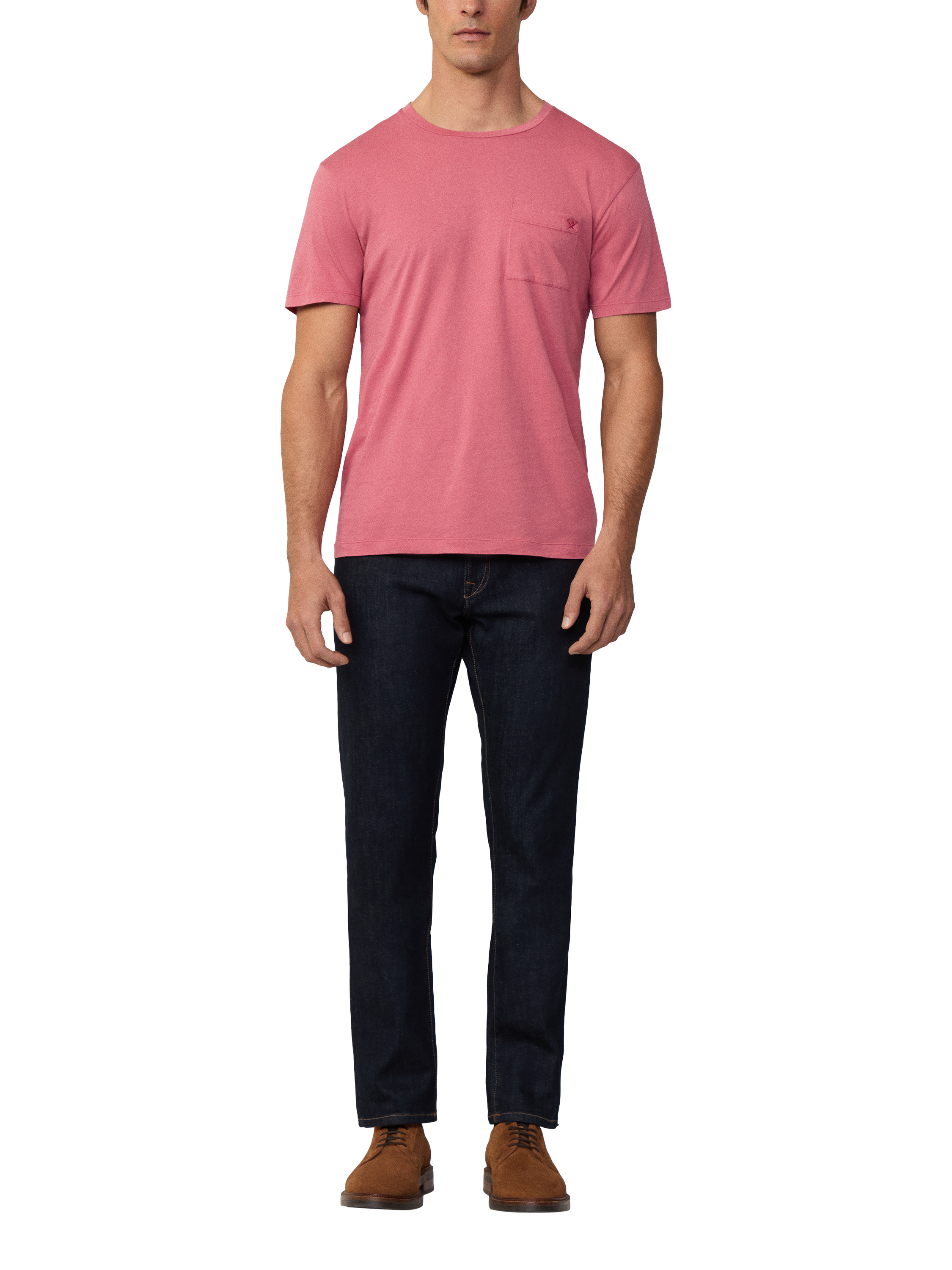 Product image 2 of 6, which shows Hackett London Cotton Classic Fit Short Sleeve T-Shirt, Old Rose Pink, XS