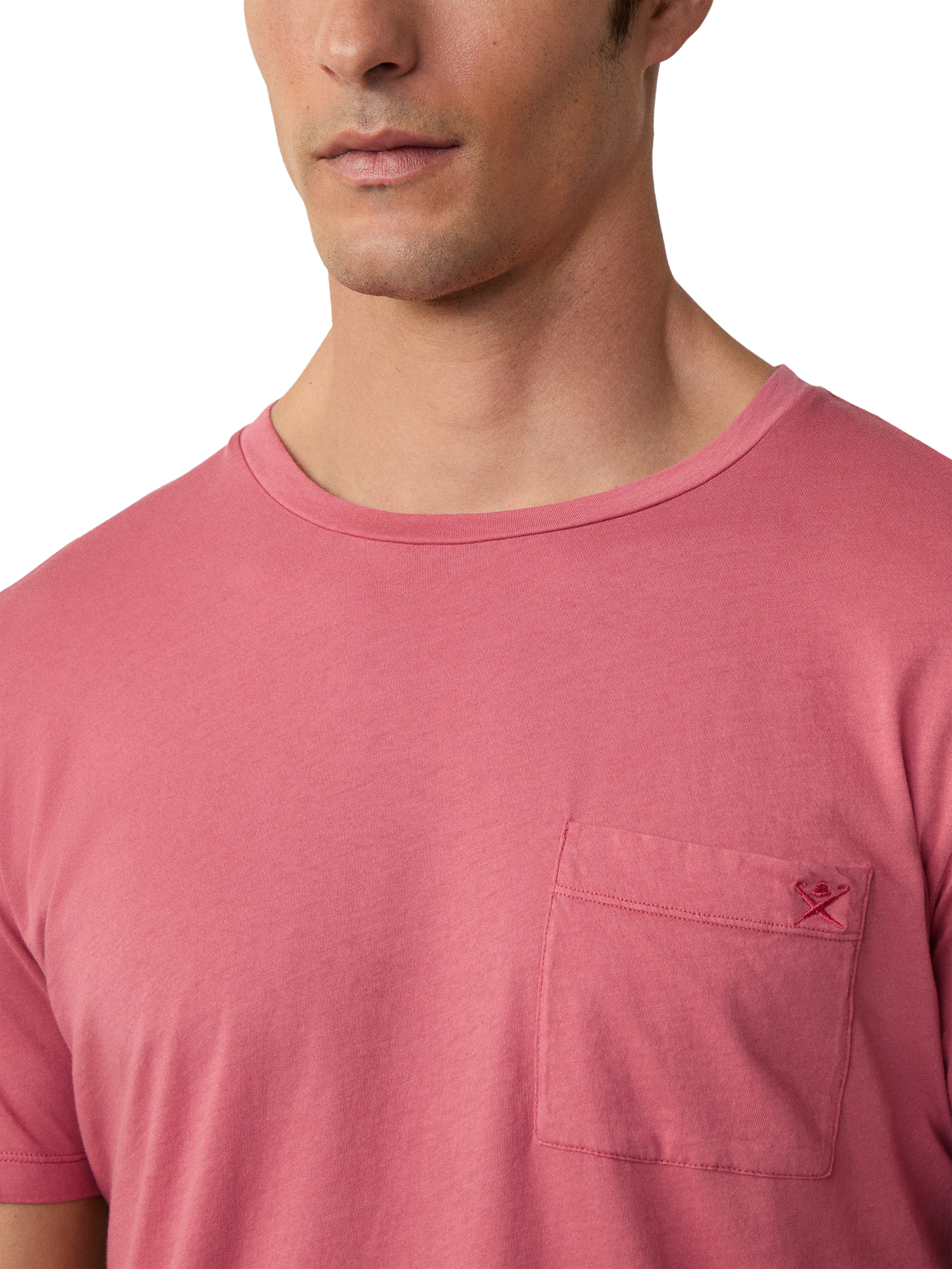 Product image 4 of 6, which shows Hackett London Cotton Classic Fit Short Sleeve T-Shirt, Old Rose Pink, XS