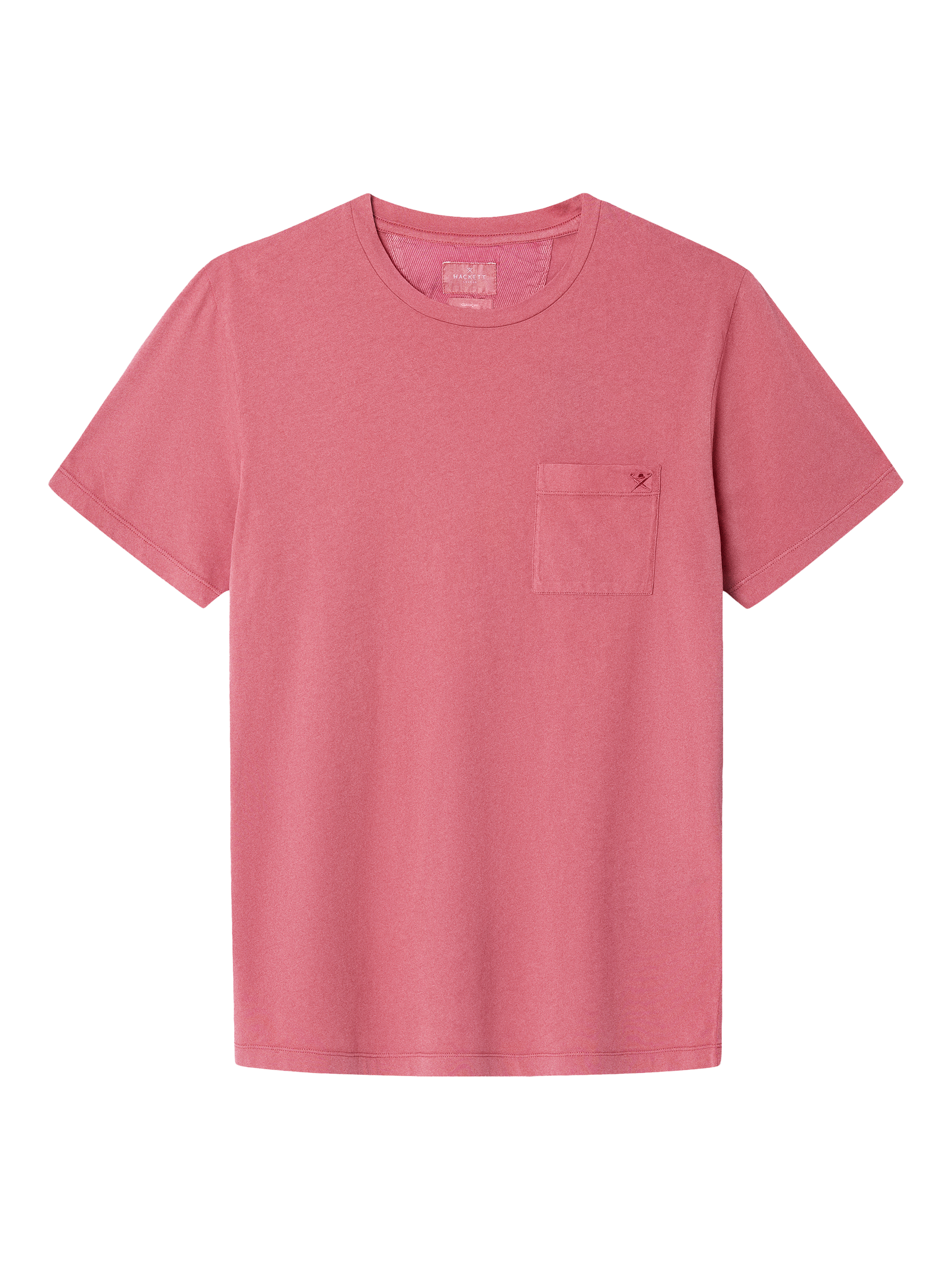 Product image 5 of 6, which shows Hackett London Cotton Classic Fit Short Sleeve T-Shirt, Old Rose Pink, XS