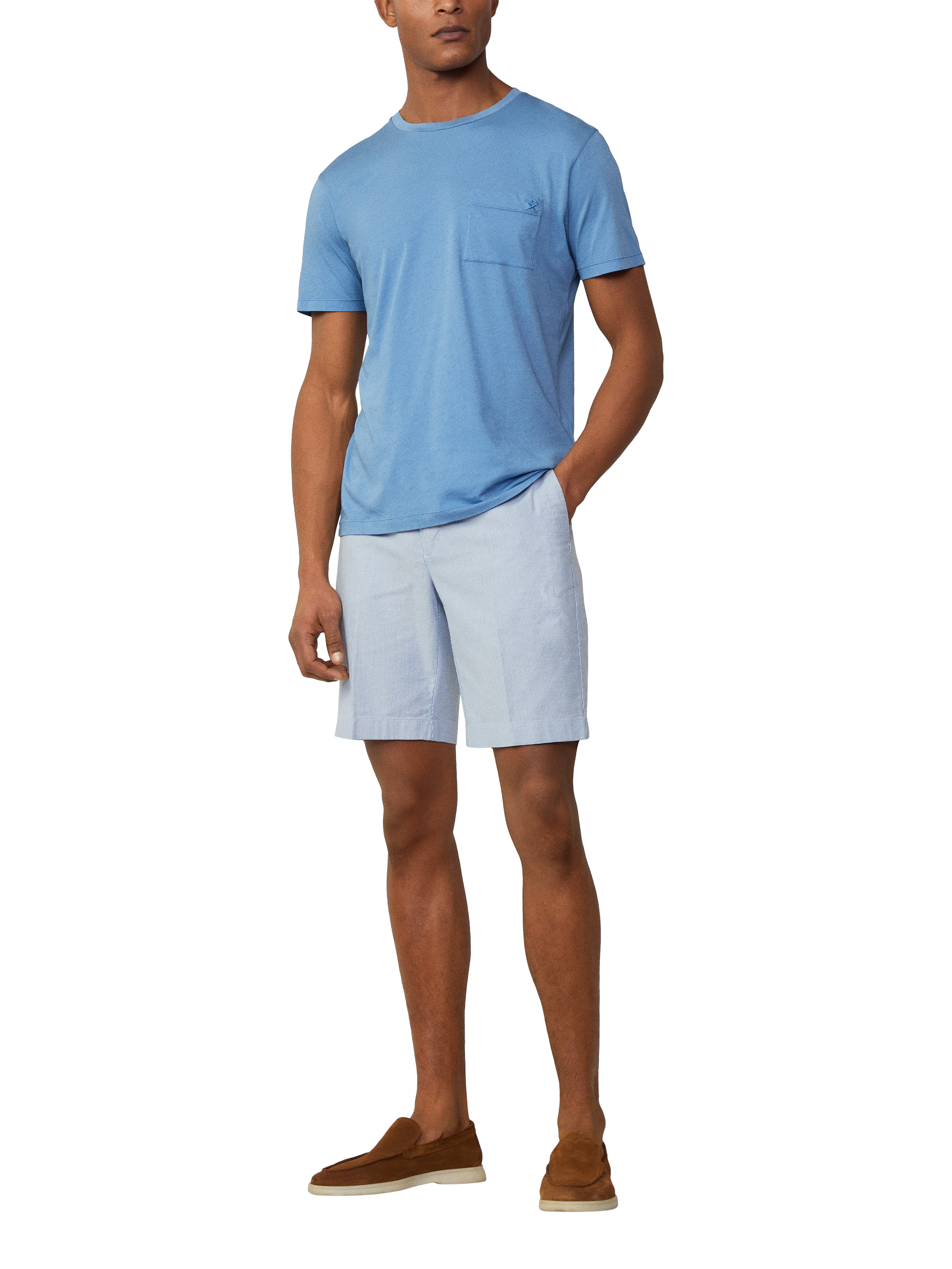 Product image 2 of 6, which shows Hackett London Cotton Classic Fit Short Sleeve T-Shirt, Sea Blue, XS