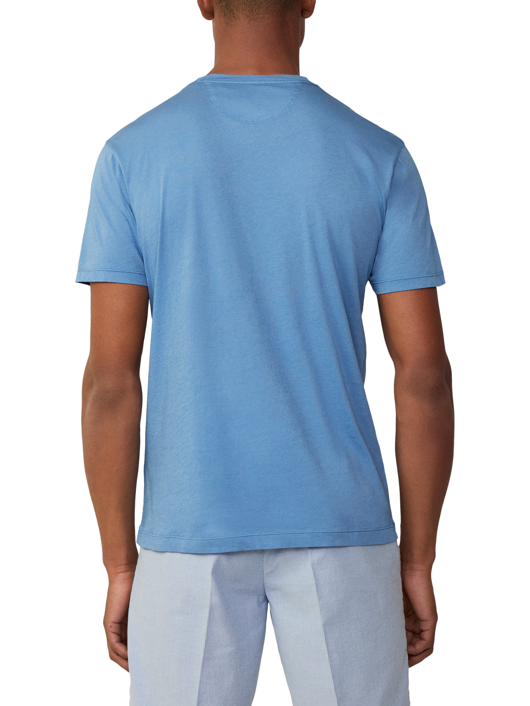 Product image 3 of 6, which shows Hackett London Cotton Classic Fit Short Sleeve T-Shirt, Sea Blue, XS