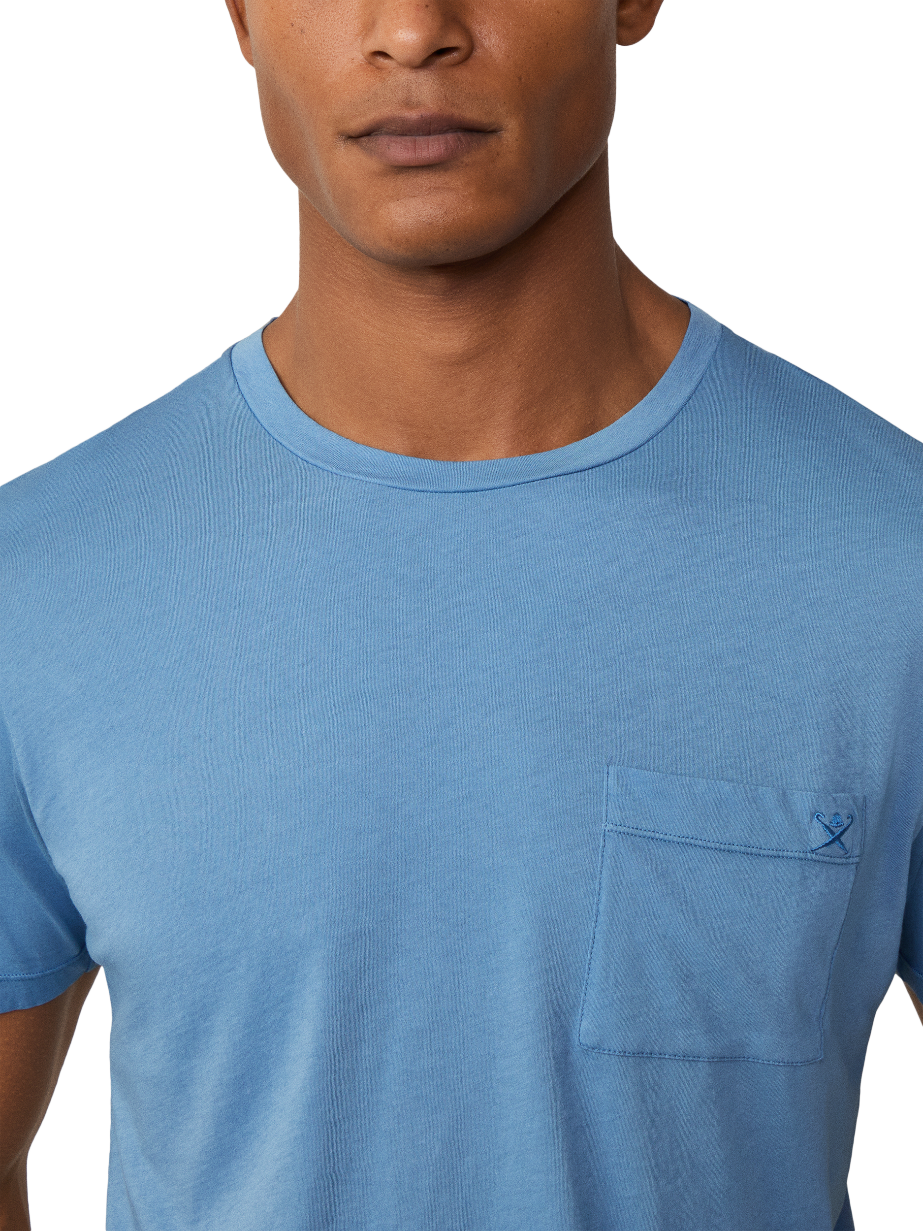 Product image 4 of 6, which shows Hackett London Cotton Classic Fit Short Sleeve T-Shirt, Sea Blue, XS