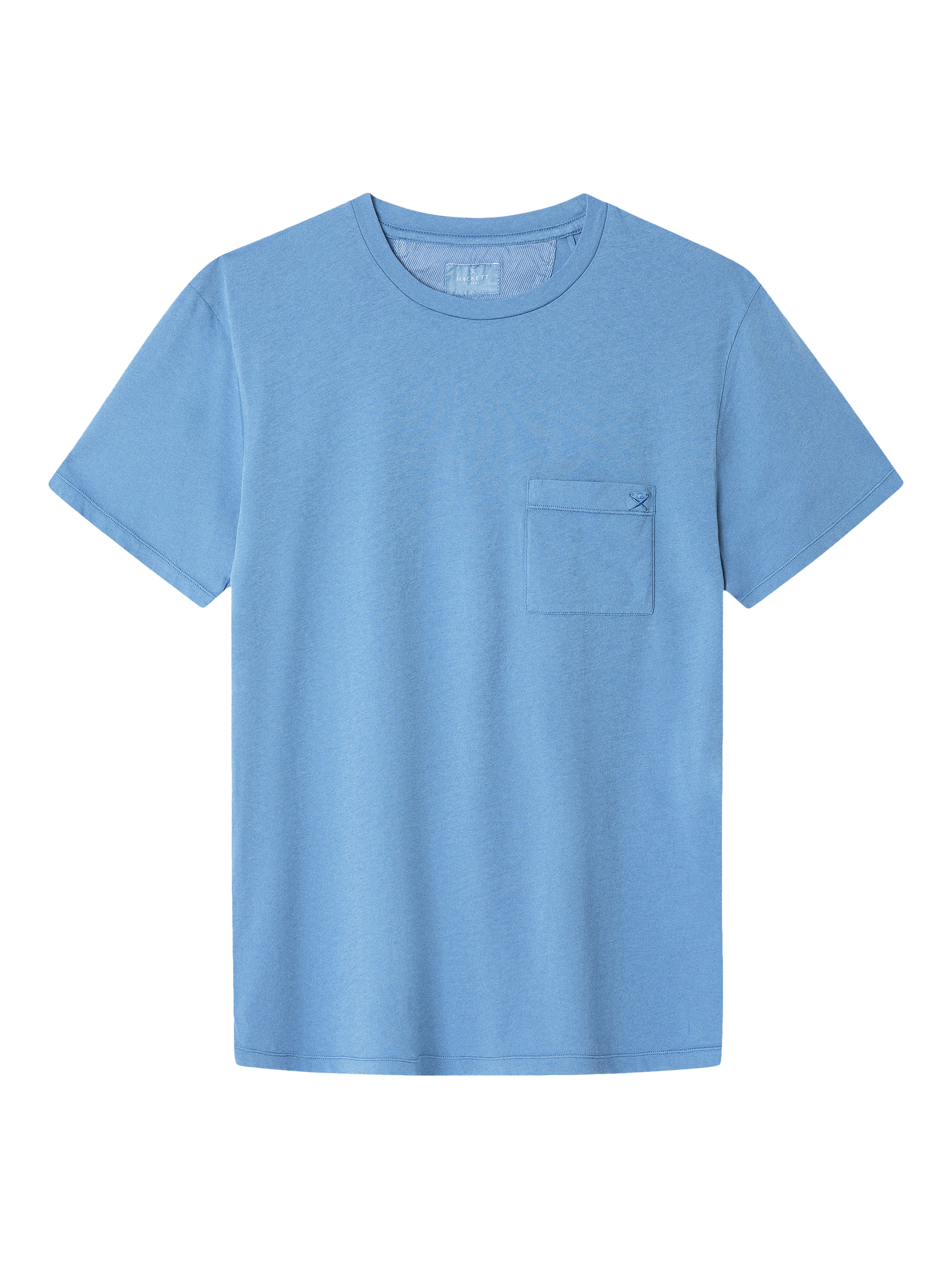 Product image 5 of 6, which shows Hackett London Cotton Classic Fit Short Sleeve T-Shirt, Sea Blue, XS