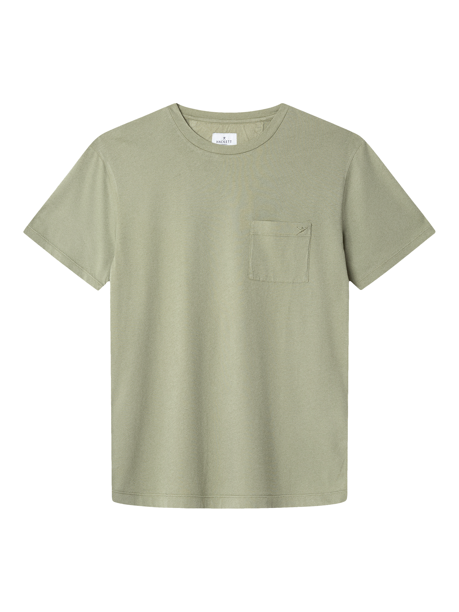 Product image 5 of 6, which shows Hackett London Cotton Classic Fit Short Sleeve T-Shirt, Sage Green, XS