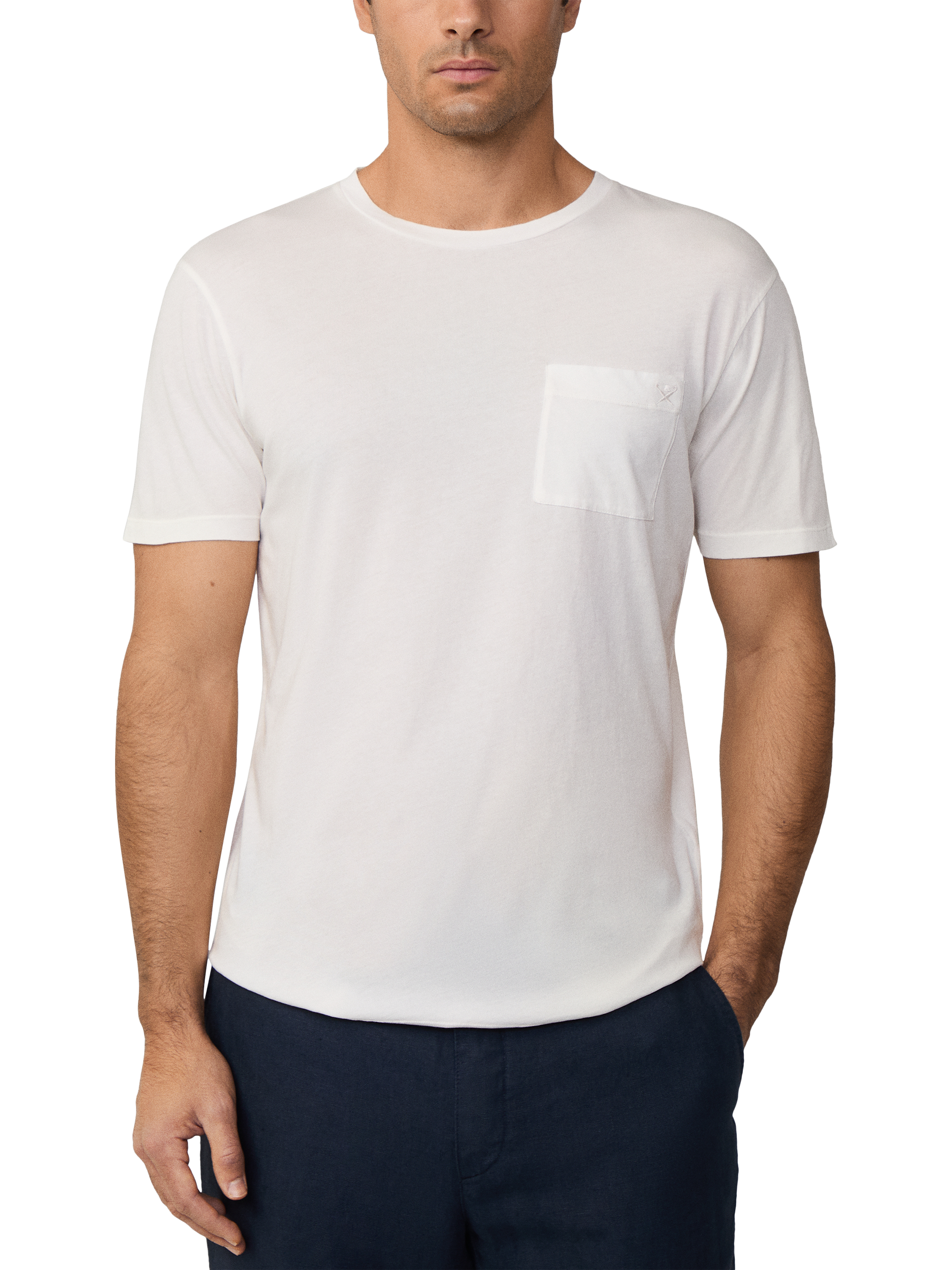 Product image 1 of 5, which shows Hackett London Cotton Classic Fit Short Sleeve T-Shirt, Off White, XS