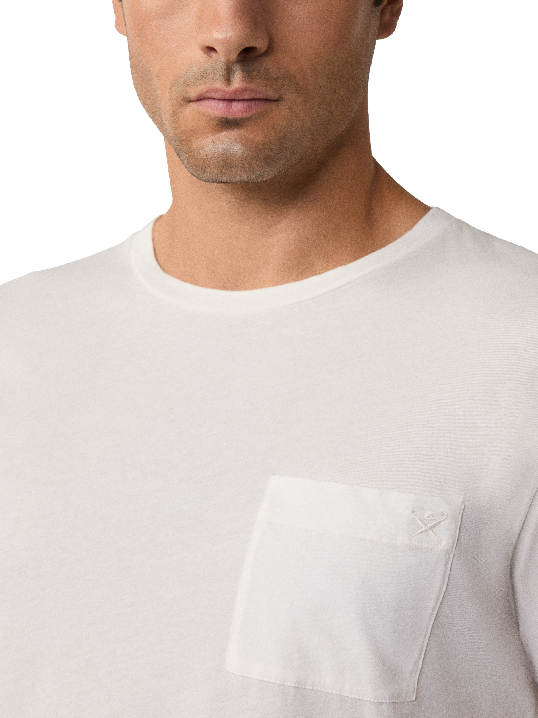 Product image 4 of 5, which shows Hackett London Cotton Classic Fit Short Sleeve T-Shirt, Off White, XS