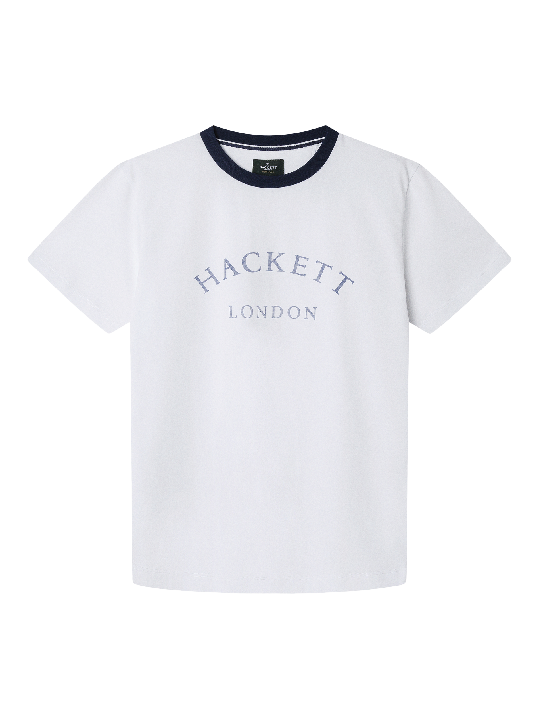 Product image 5 of 6, which shows Hackett London Cotton Regular Fit Short Sleeve Logo T-Shirt, Optic White, XS