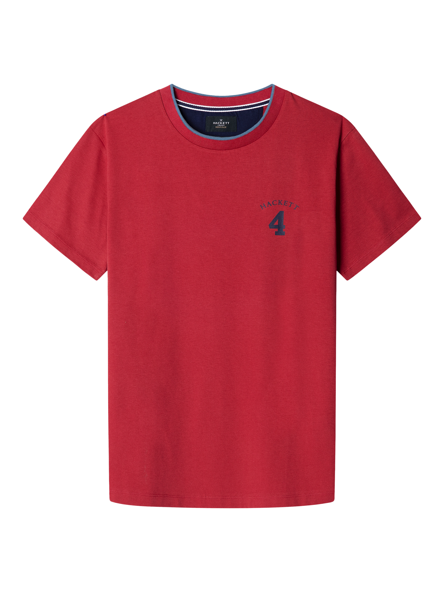 Product image 2 of 5, which shows Hackett London Cotton Regular Fit Short Sleeve T-Shirt, Pop Red, XXXL